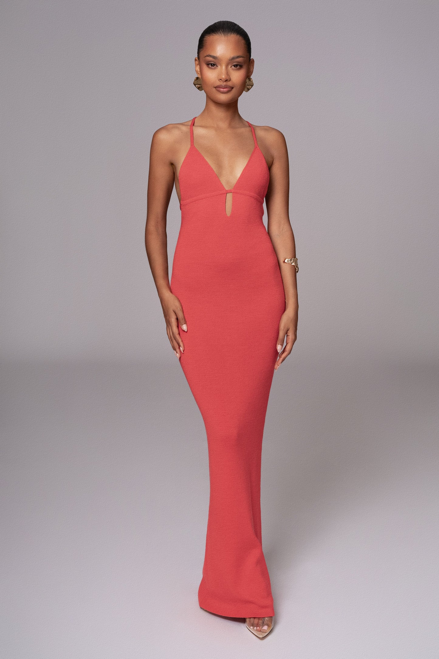 Berry Sun Rays Knit Maxi Dress JLUXLABEL
