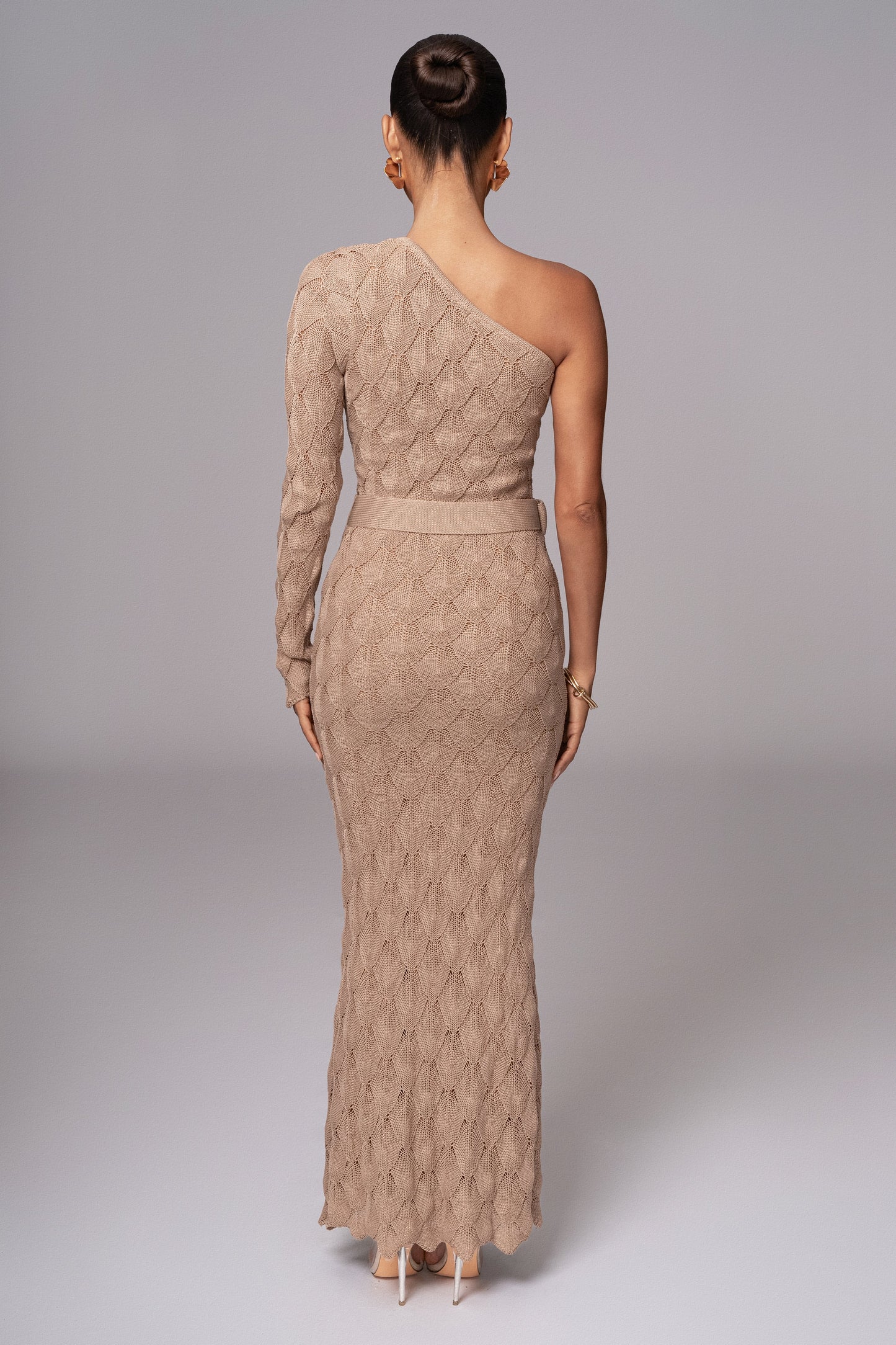 Beige La Costa One Shoulder Dress JLUXLABEL