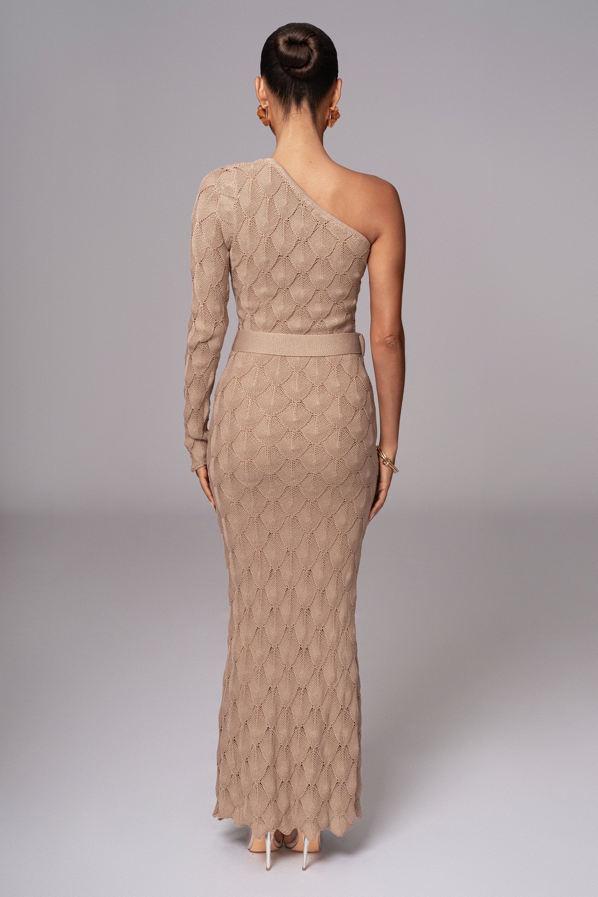 Beige La Costa One Shoulder Dress JLUXLABEL