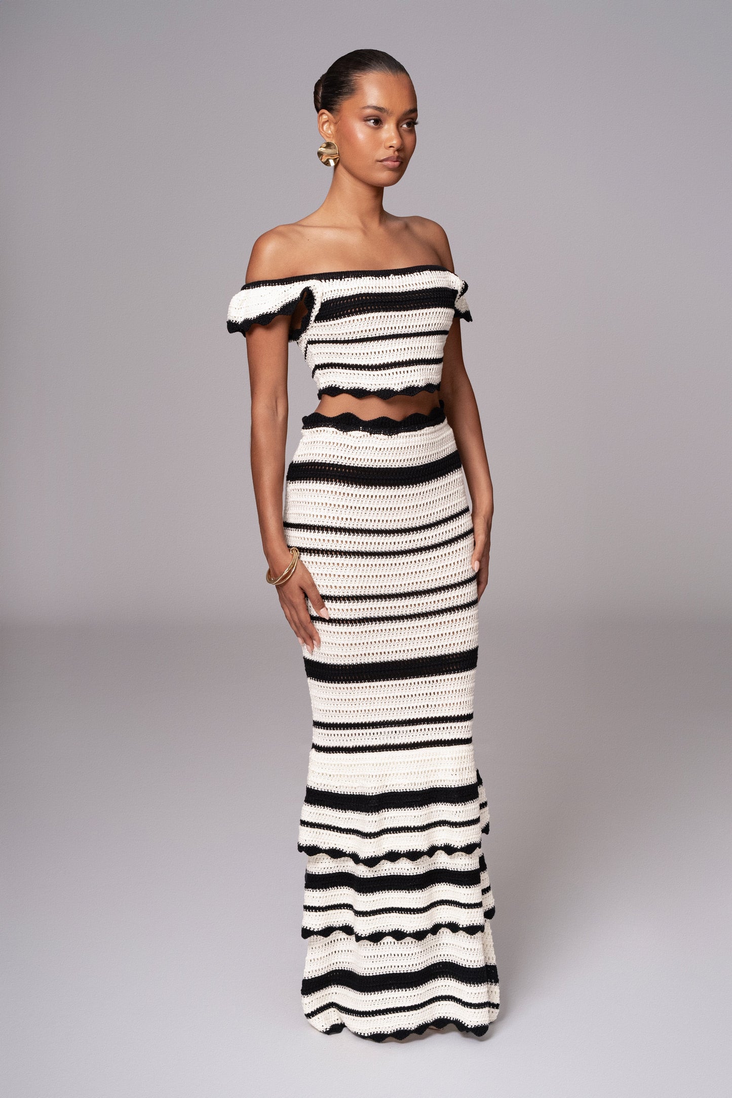 Black Corazon Ruffle Skirt Set JLUXLABEL