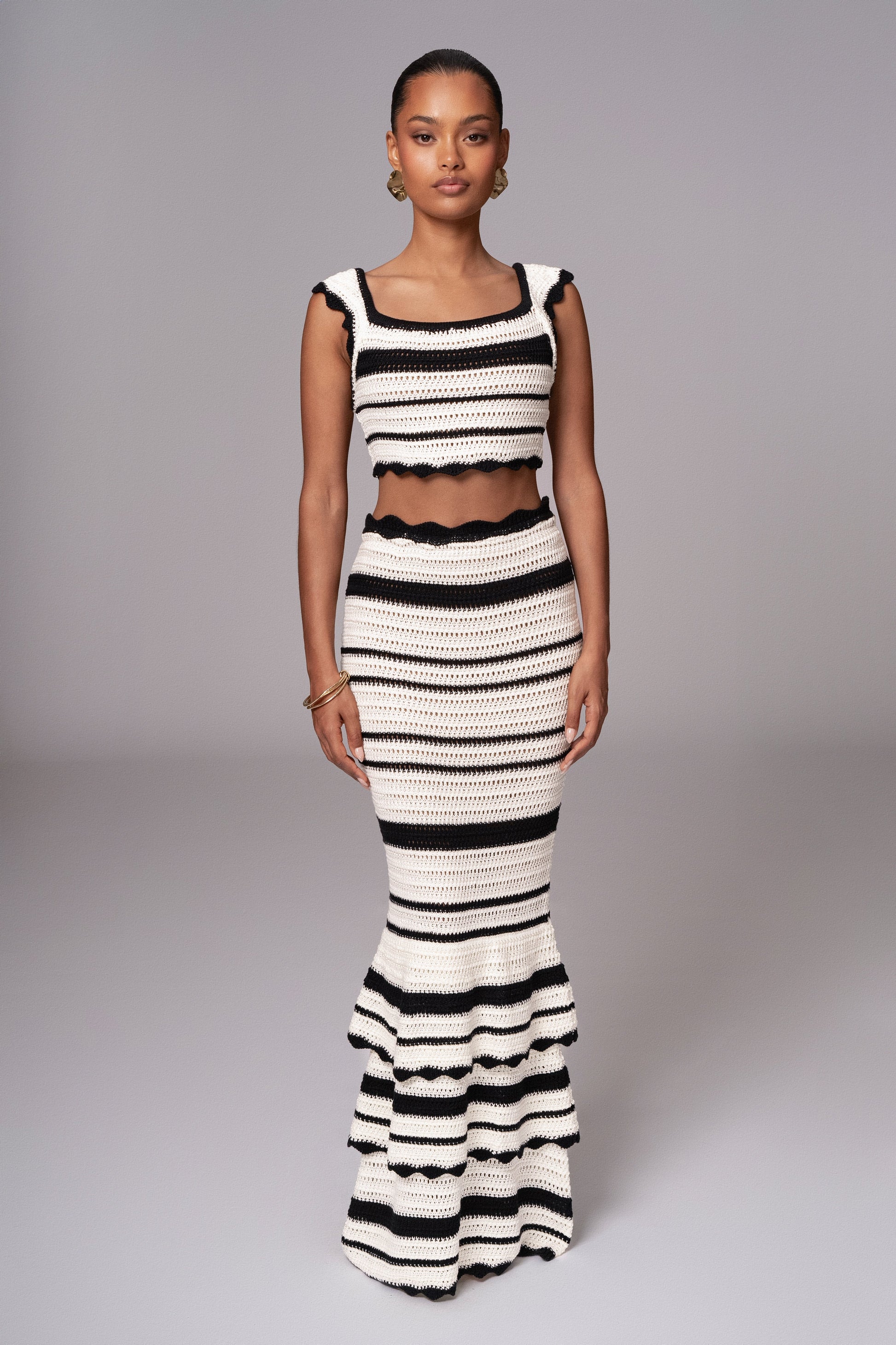 Black Corazon Ruffle Skirt Set JLUXLABEL