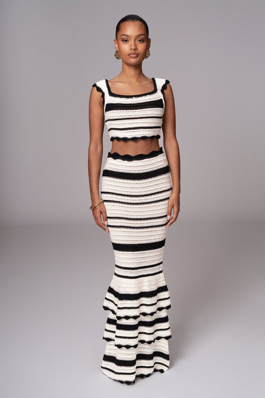 Black Corazon Ruffle Skirt Set JLUXLABEL