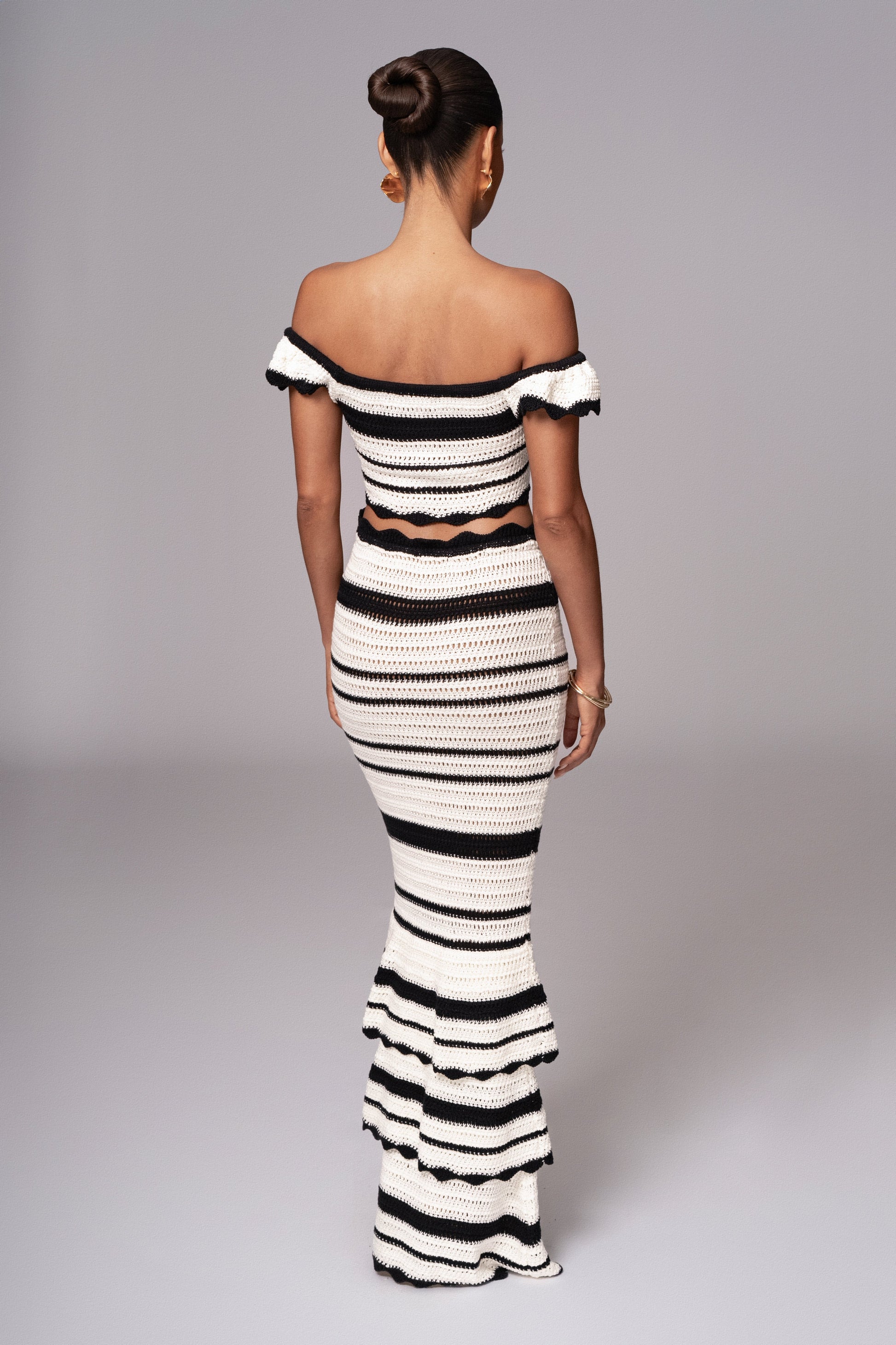 Black Corazon Ruffle Skirt Set JLUXLABEL