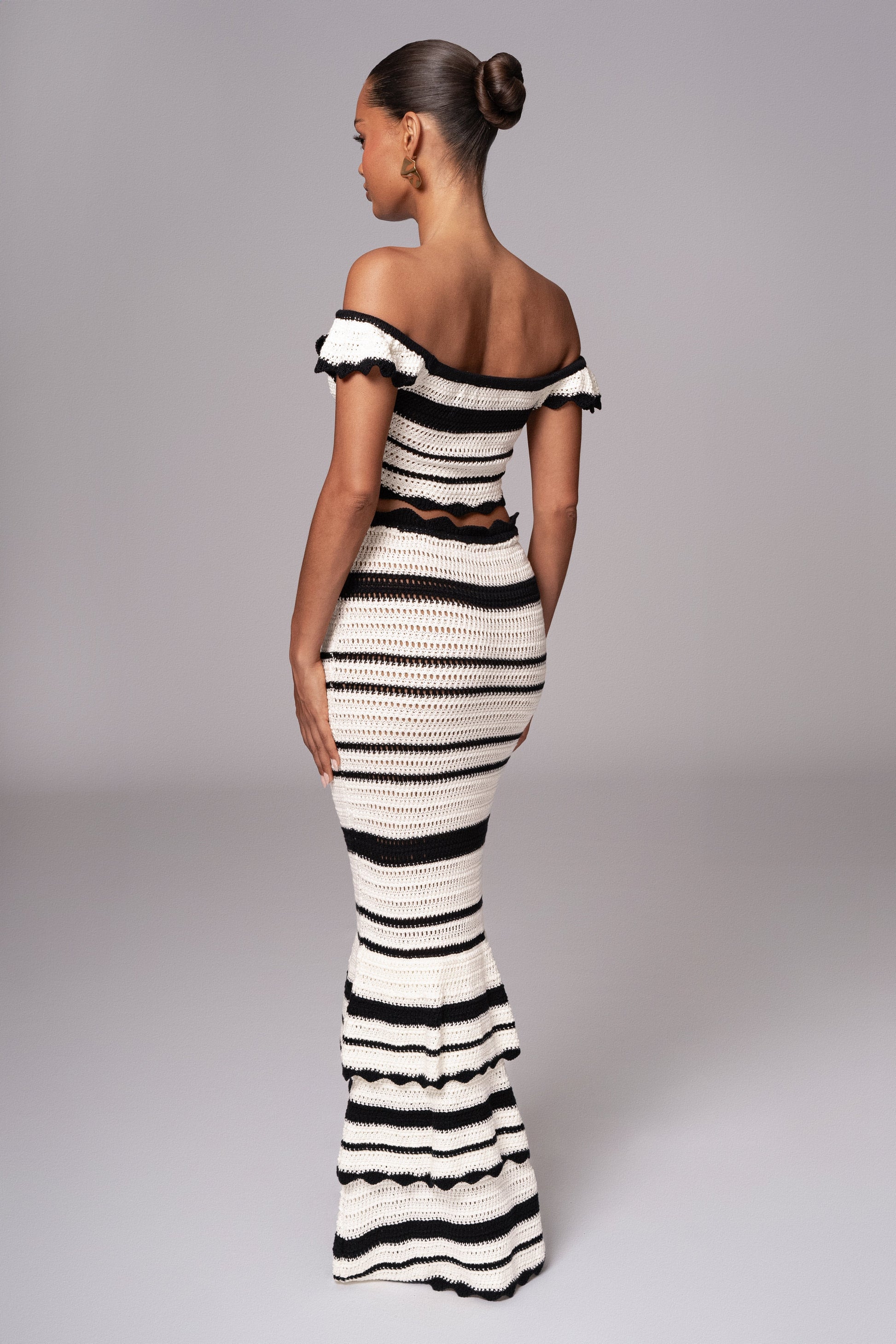 Black Corazon Ruffle Skirt Set JLUXLABEL