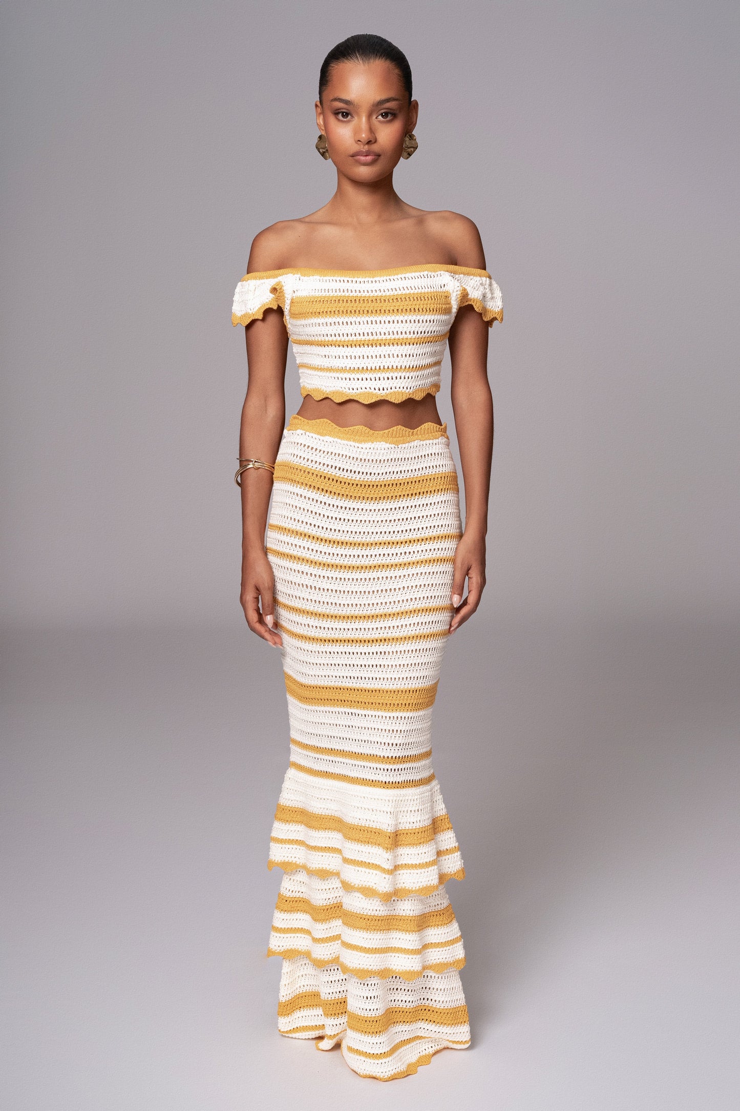 Yellow Corazon Ruffle Skirt Set JLUXLABEL