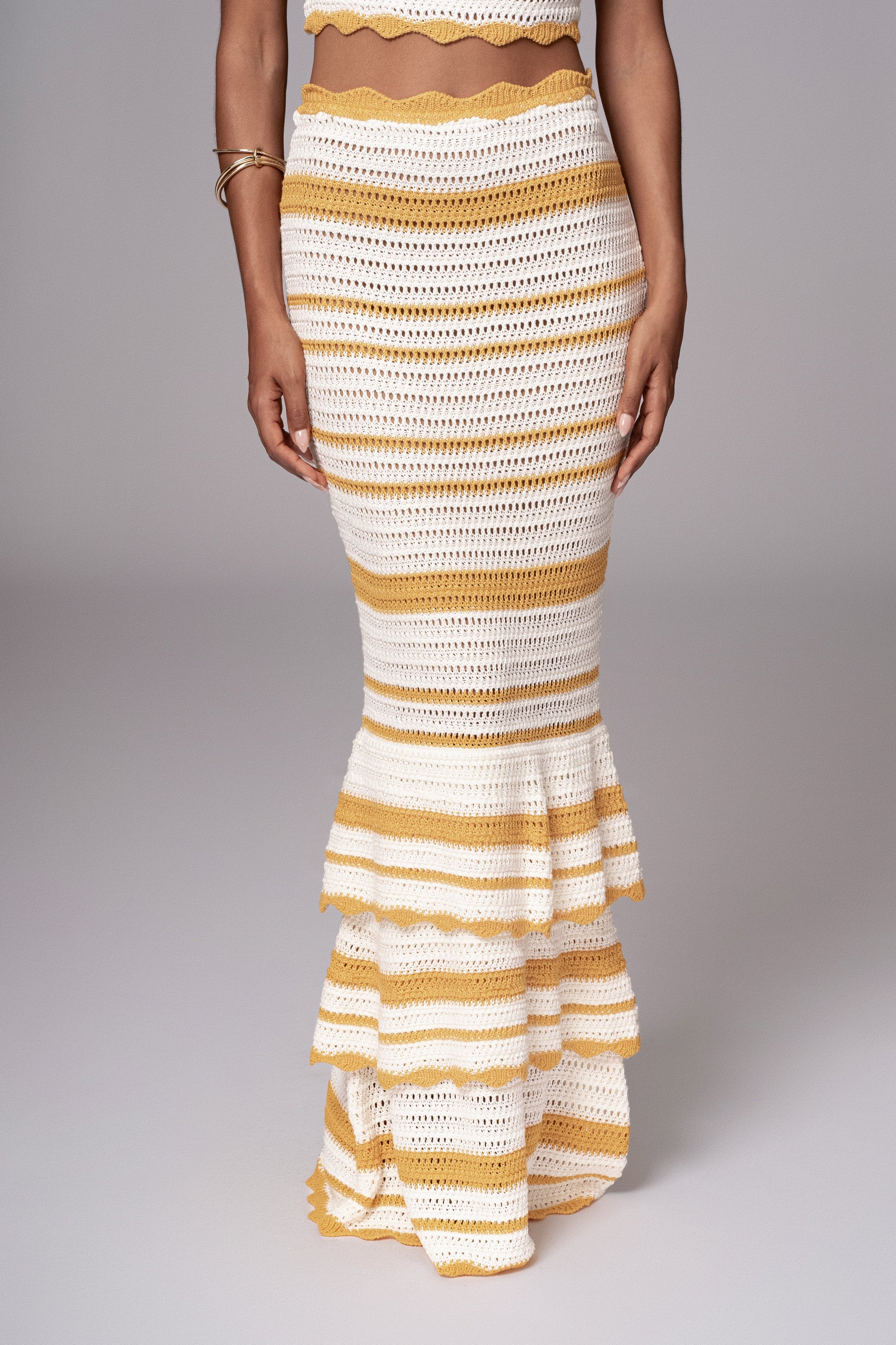 Yellow Corazon Ruffle Skirt Set JLUXLABEL