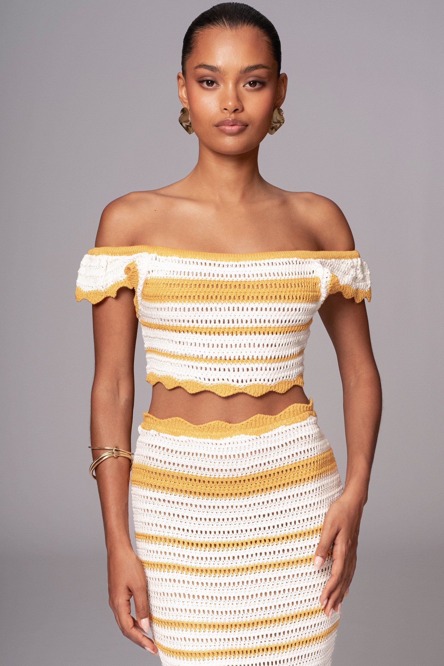 Yellow Corazon Ruffle Skirt Set JLUXLABEL