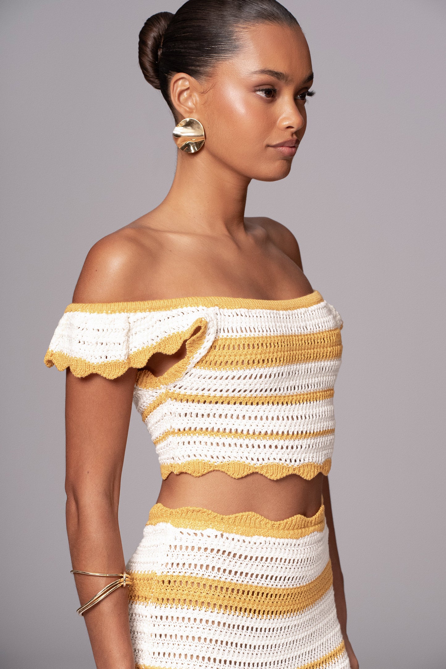 Yellow Corazon Ruffle Skirt Set JLUXLABEL
