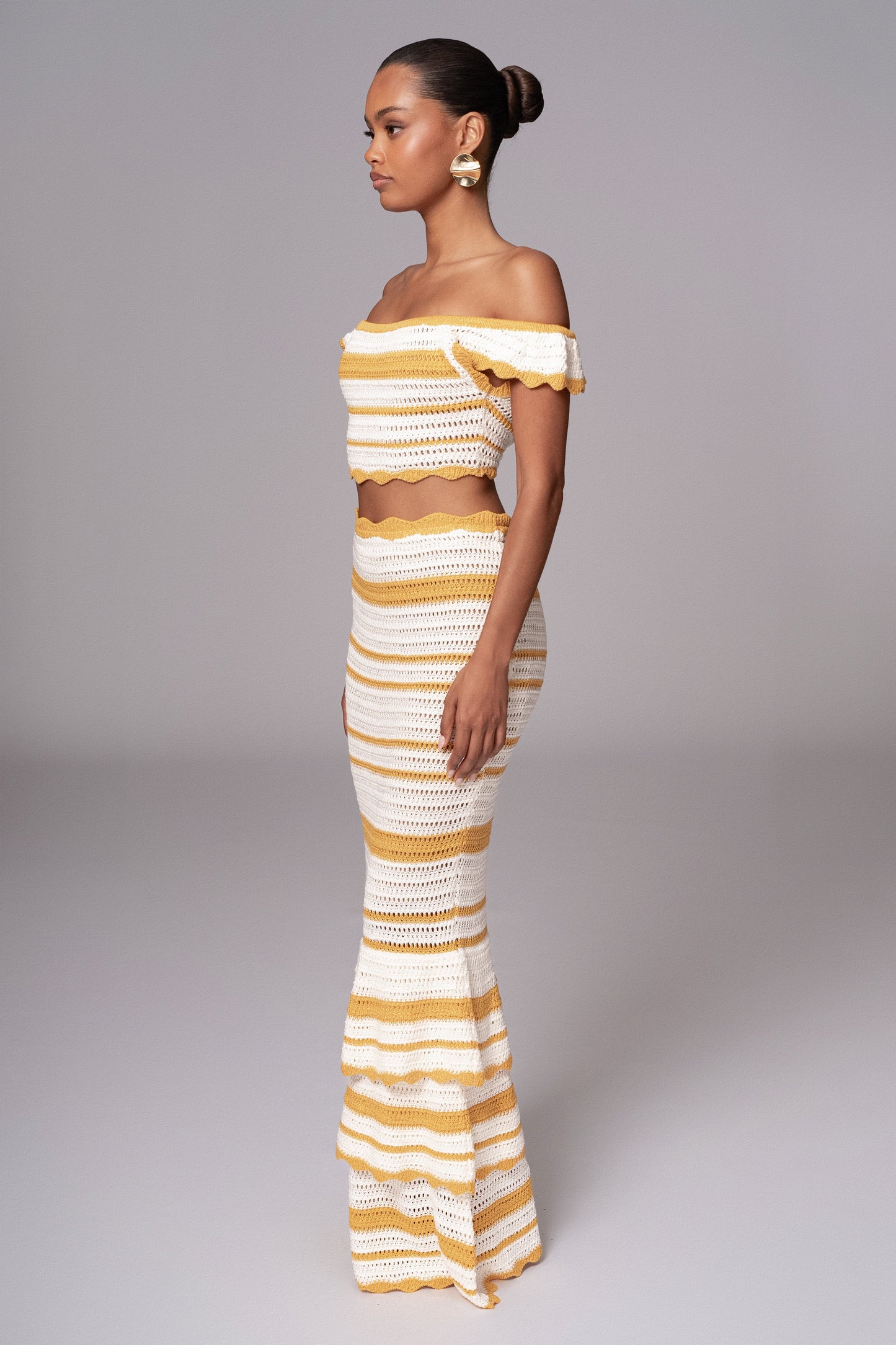 Yellow Corazon Ruffle Skirt Set JLUXLABEL