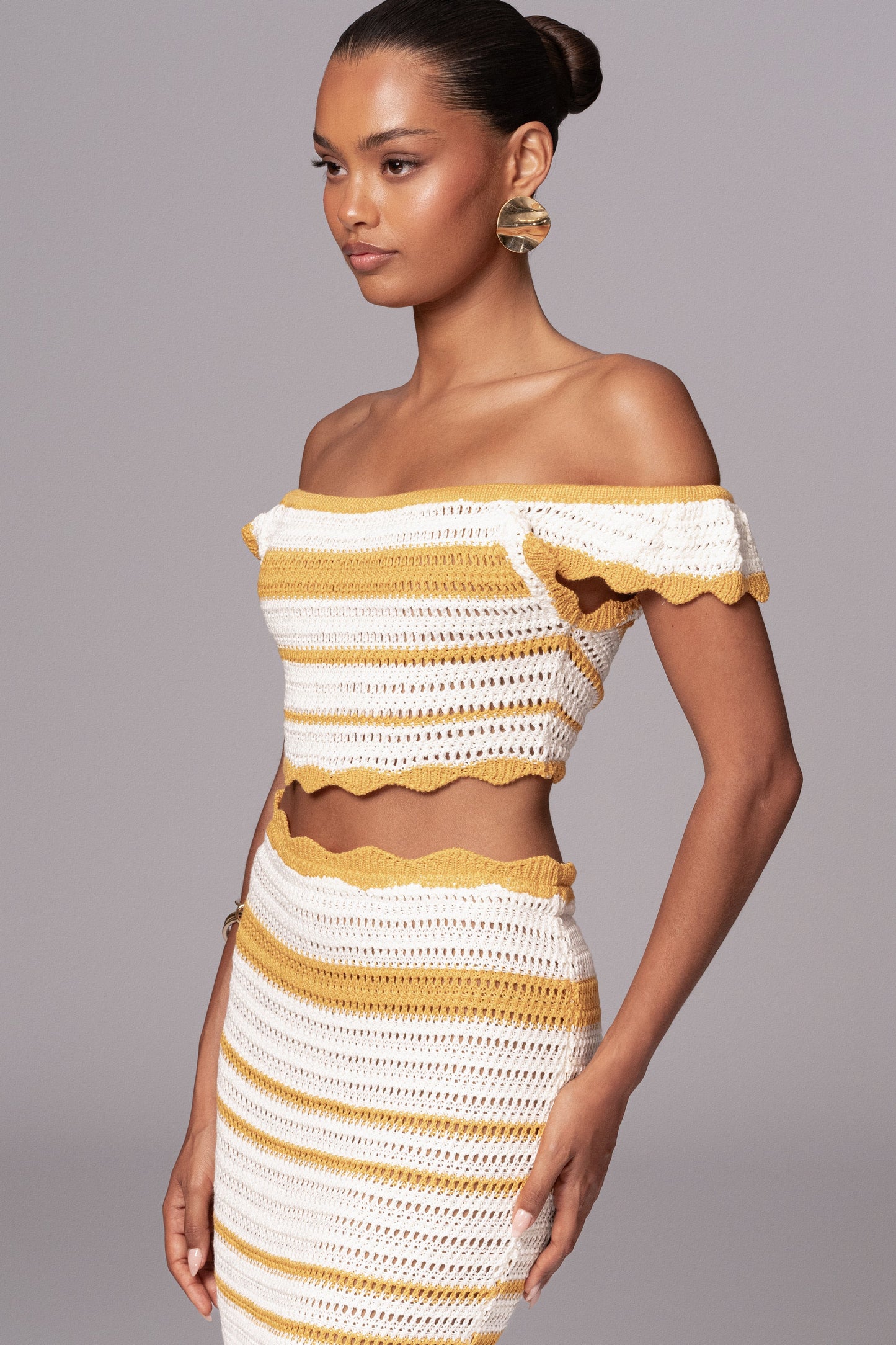 Yellow Corazon Ruffle Skirt Set JLUXLABEL