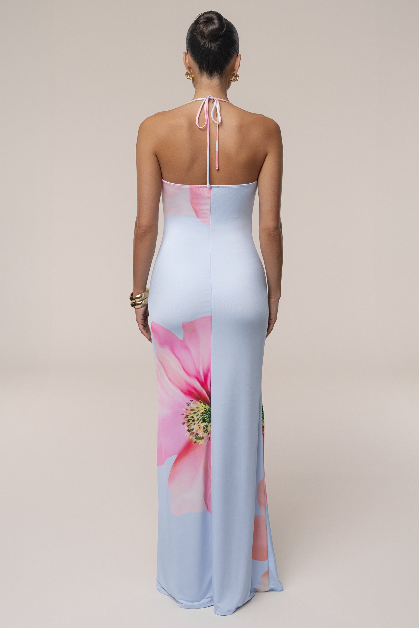 Blue Midsummer Cowl Neck Dress JLUXLABEL