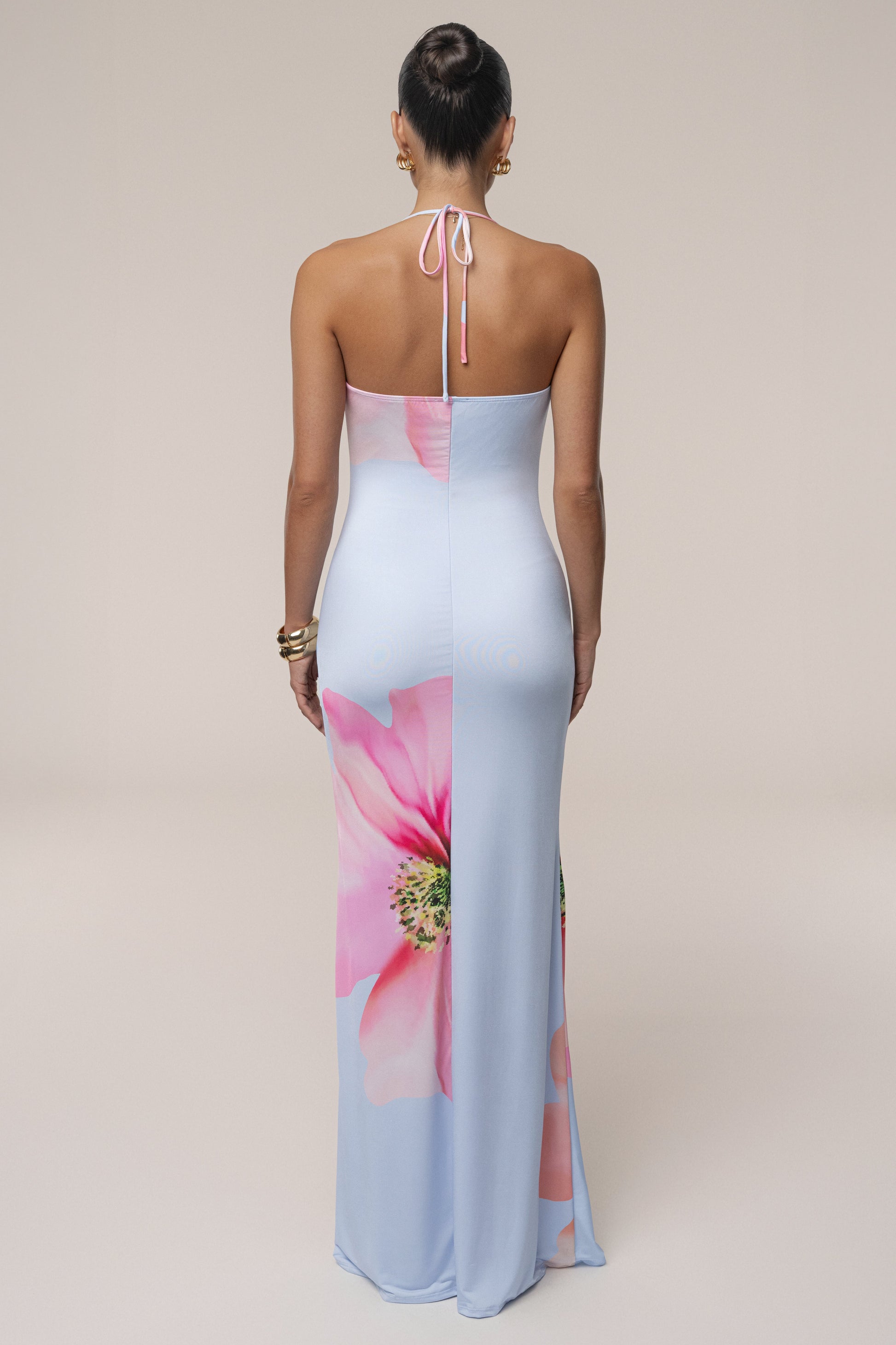 Blue Midsummer Cowl Neck Dress JLUXLABEL