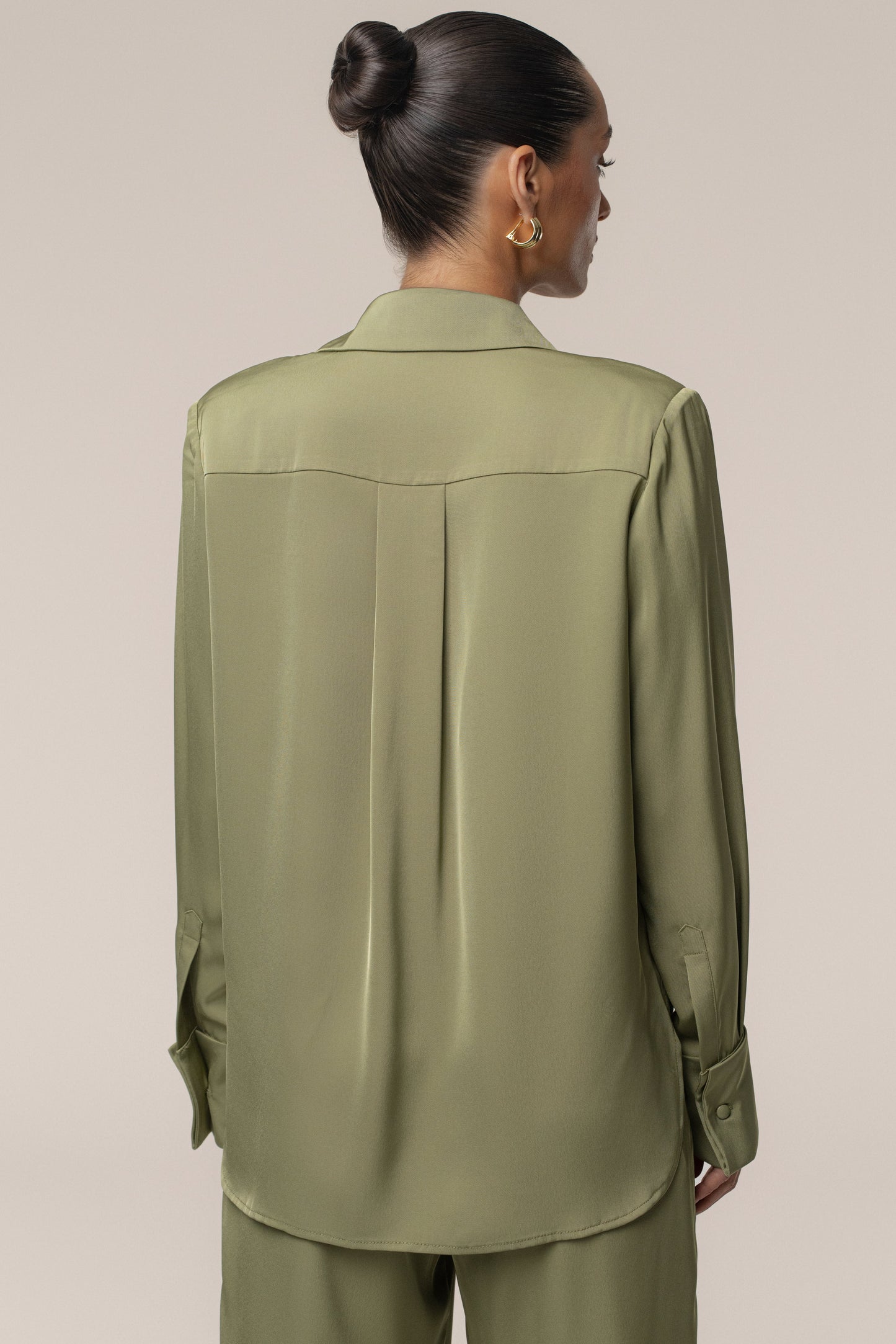 Olive Misty Button Up JLUXLABEL