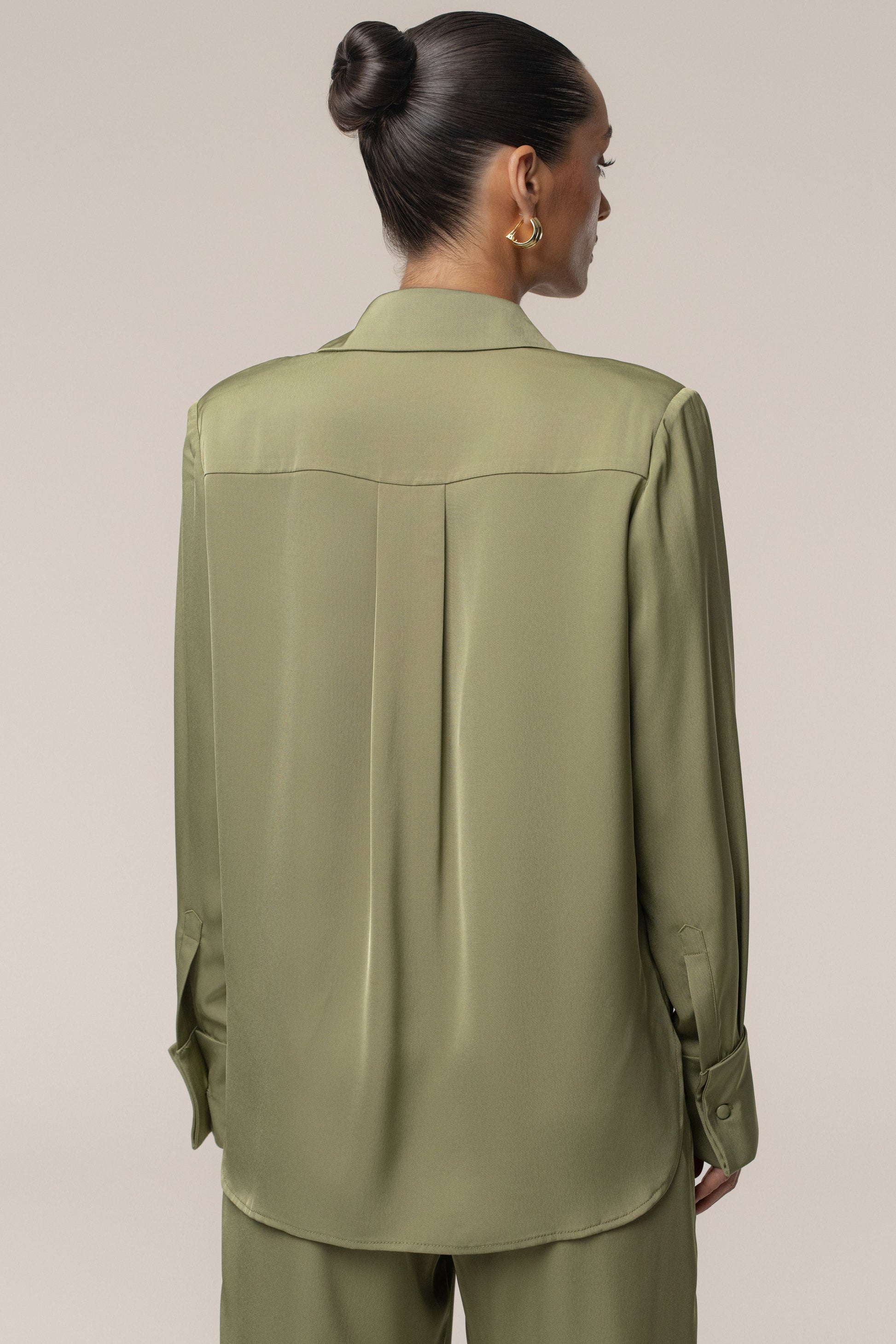 Olive Misty Button Up JLUXLABEL