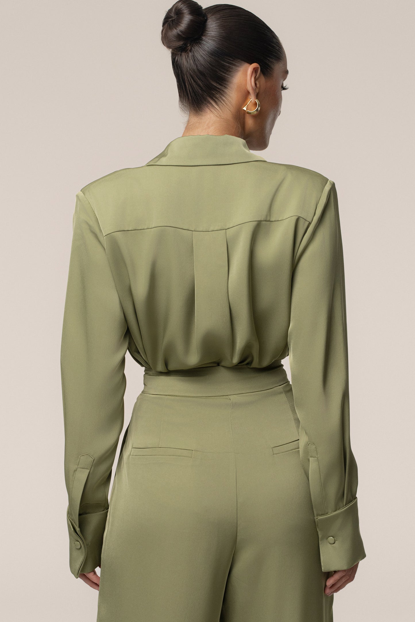 Olive Misty Button Up JLUXLABEL