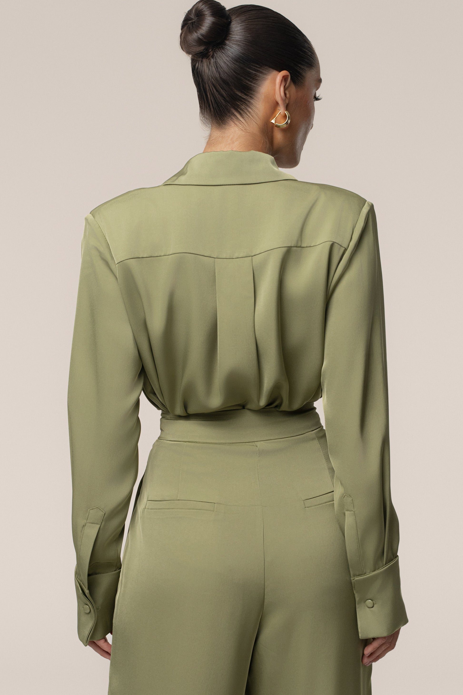 Olive Misty Button Up JLUXLABEL