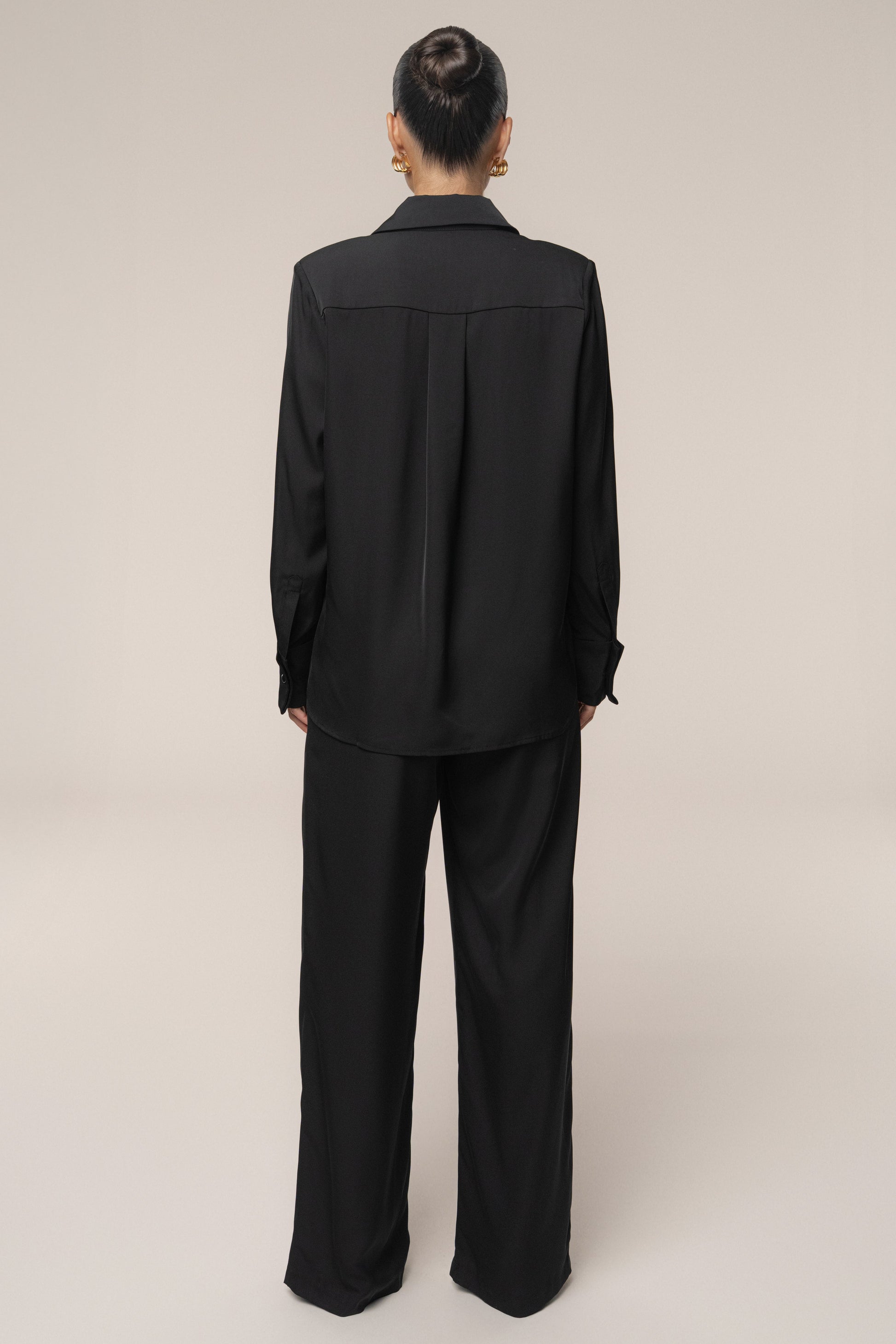Black Misty Button Up JLUXLABEL