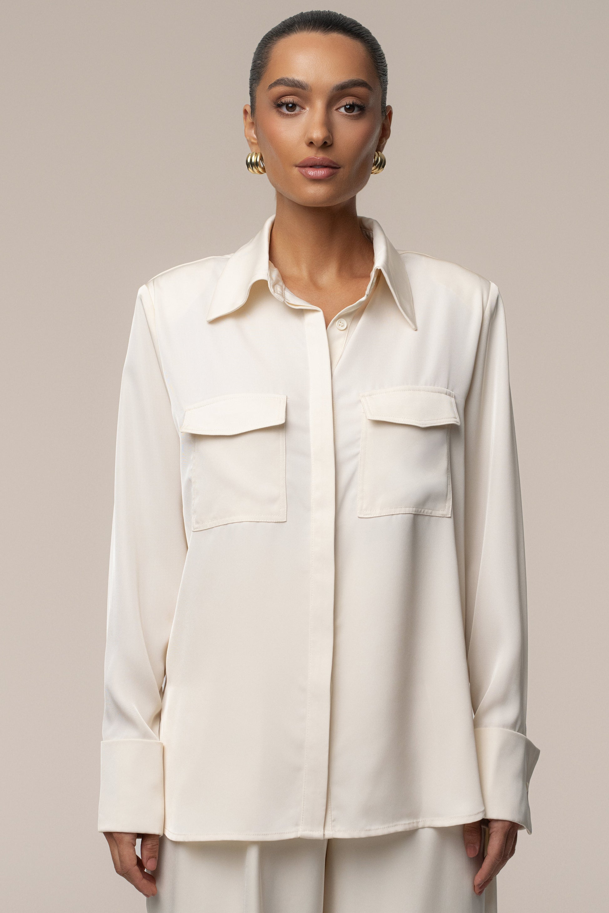 Buttercream Misty Button Up JLUXLABEL