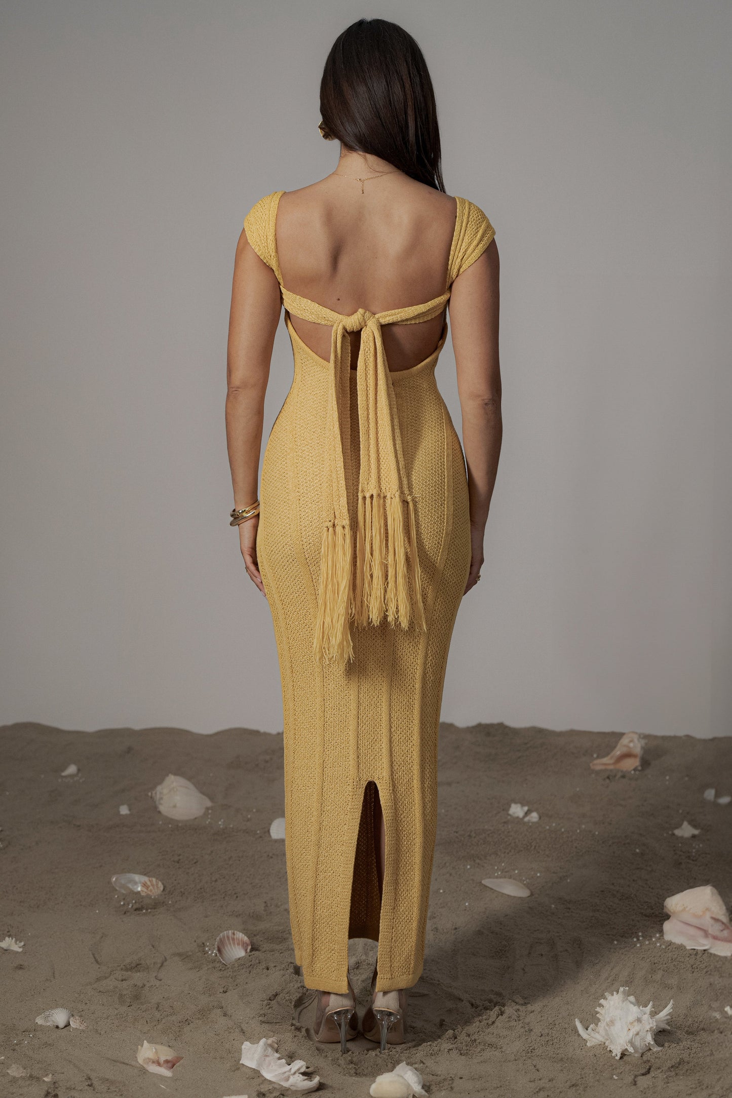 Yellow Blanca Strapless Maxi Dress JLUXLABEL