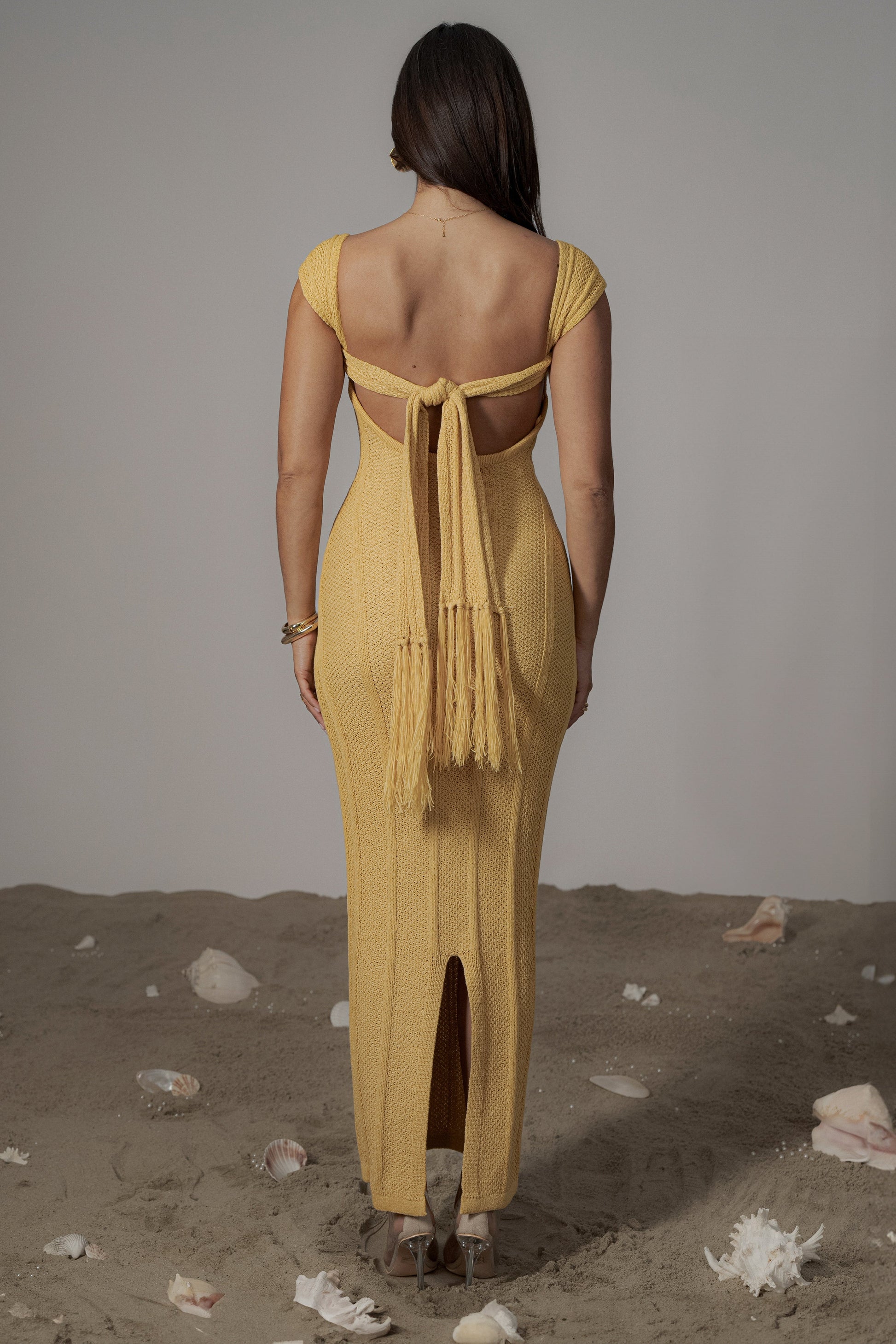 Yellow Blanca Strapless Maxi Dress JLUXLABEL