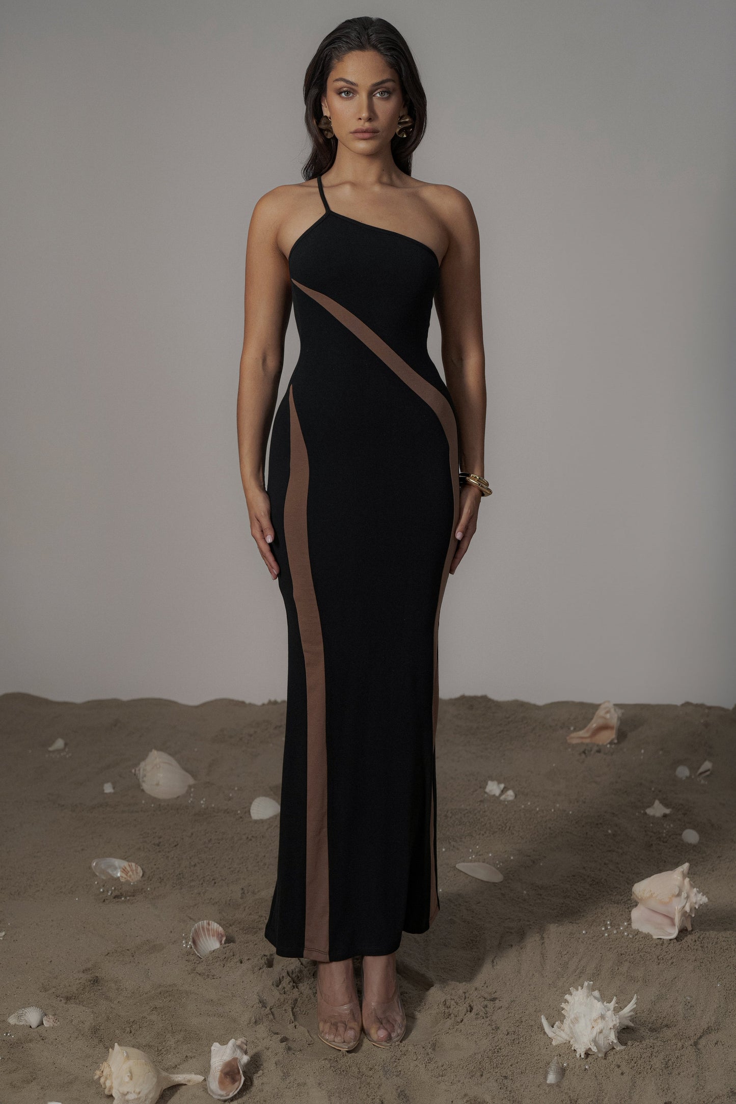 Black Wanderlust One Shoulder Dress JLUXLABEL