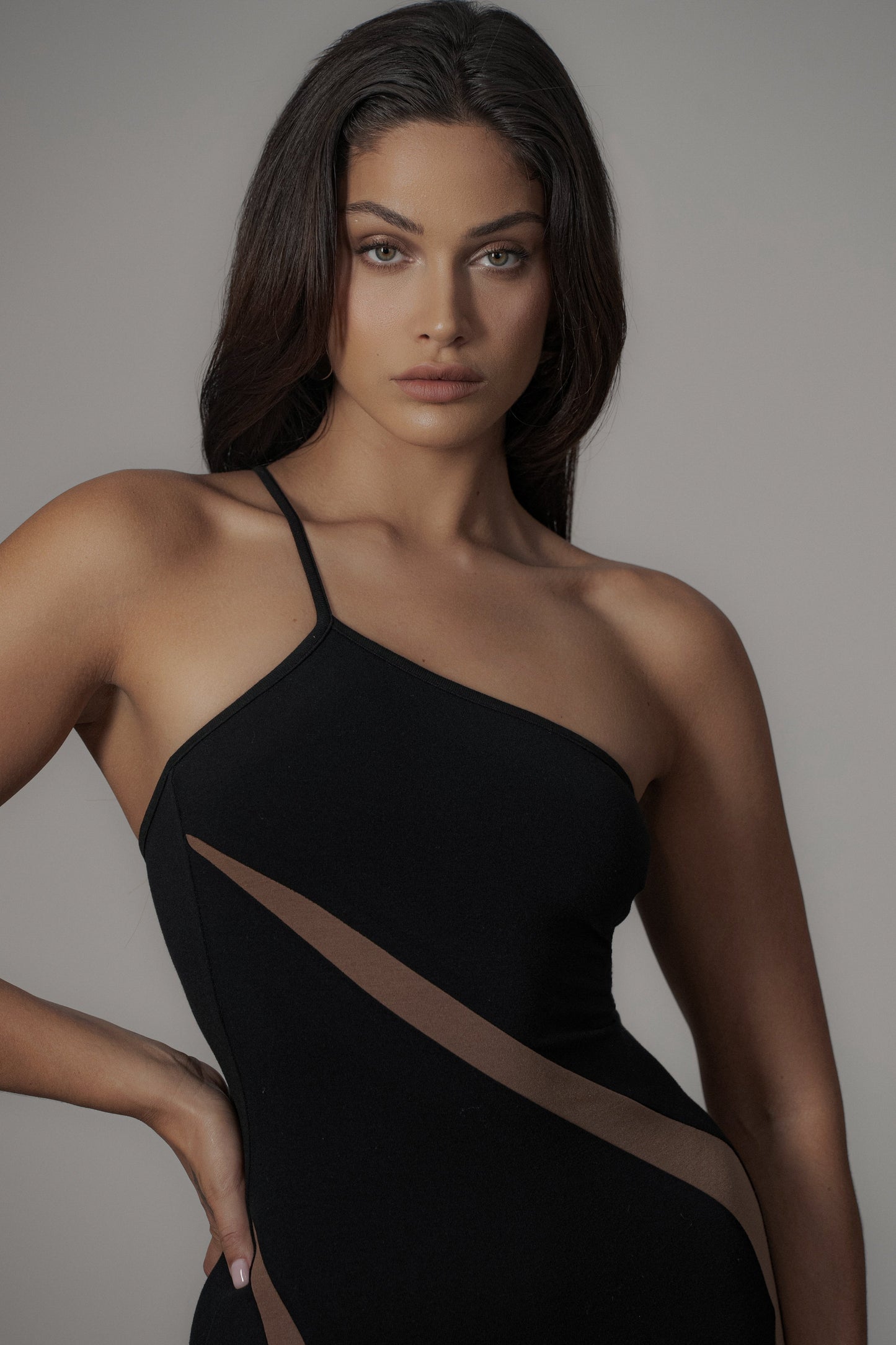 Black Wanderlust One Shoulder Dress JLUXLABEL