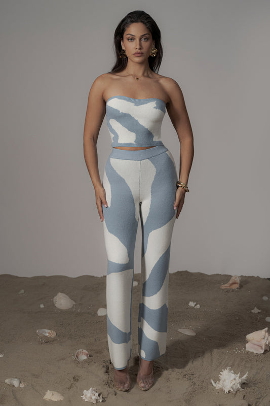 Blue Abstract Tiarra Pants JLUXLABEL