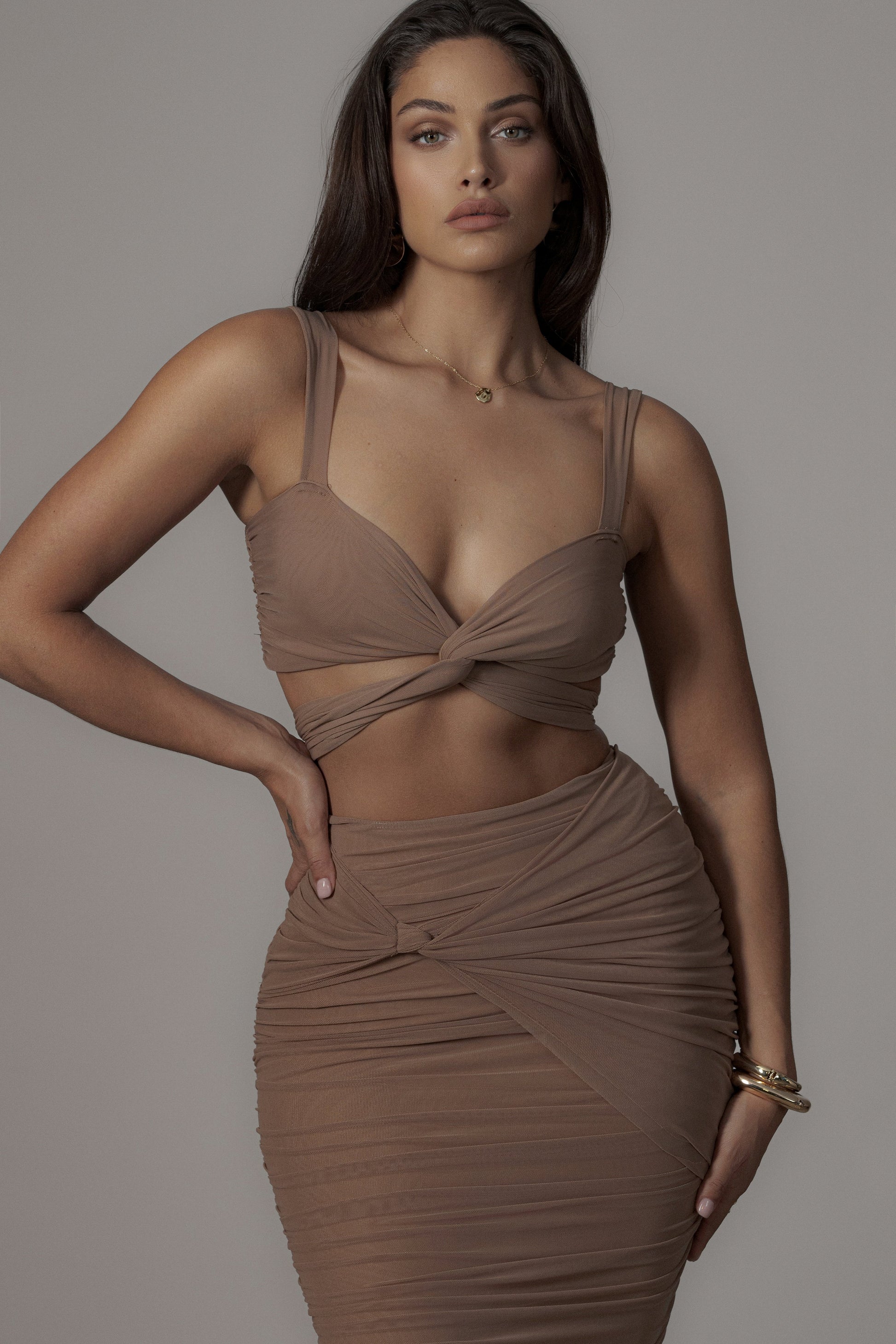 Pecan Extend Your Stay Skirt Set JLUXLABEL