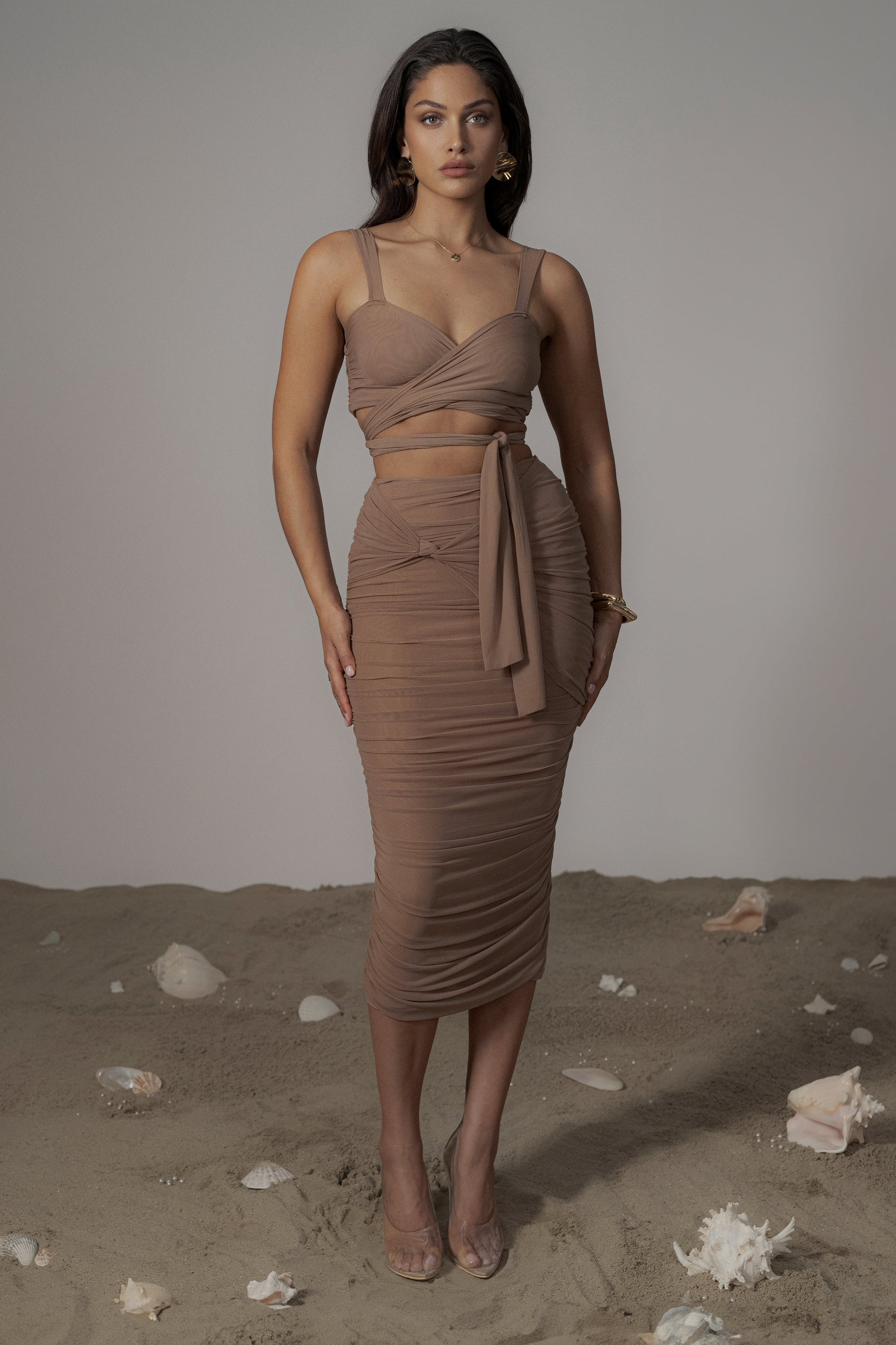 Pecan Extend Your Stay Skirt Set JLUXLABEL
