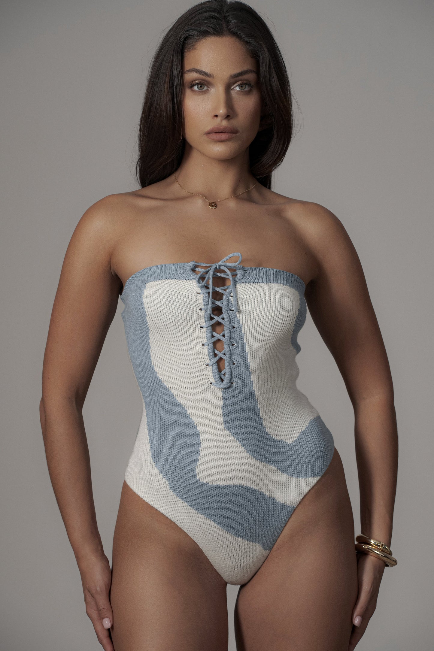 Blue Abstract Seabound Bodysuit JLUXLABEL