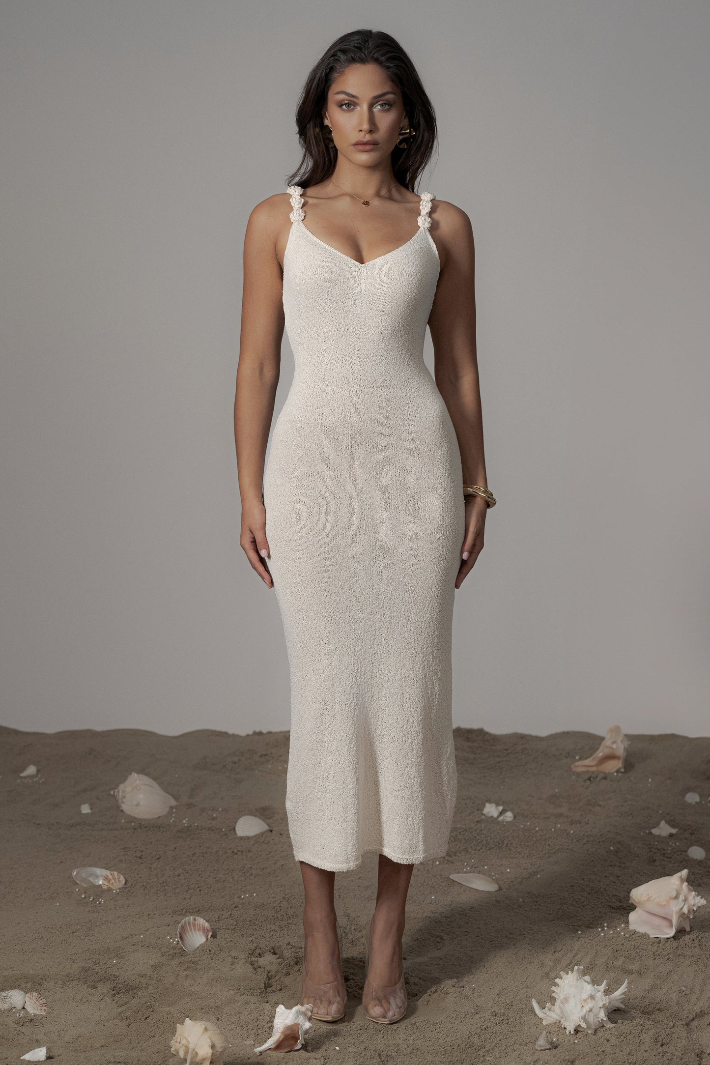 Cream Margo Maxi Dress JLUXLABEL