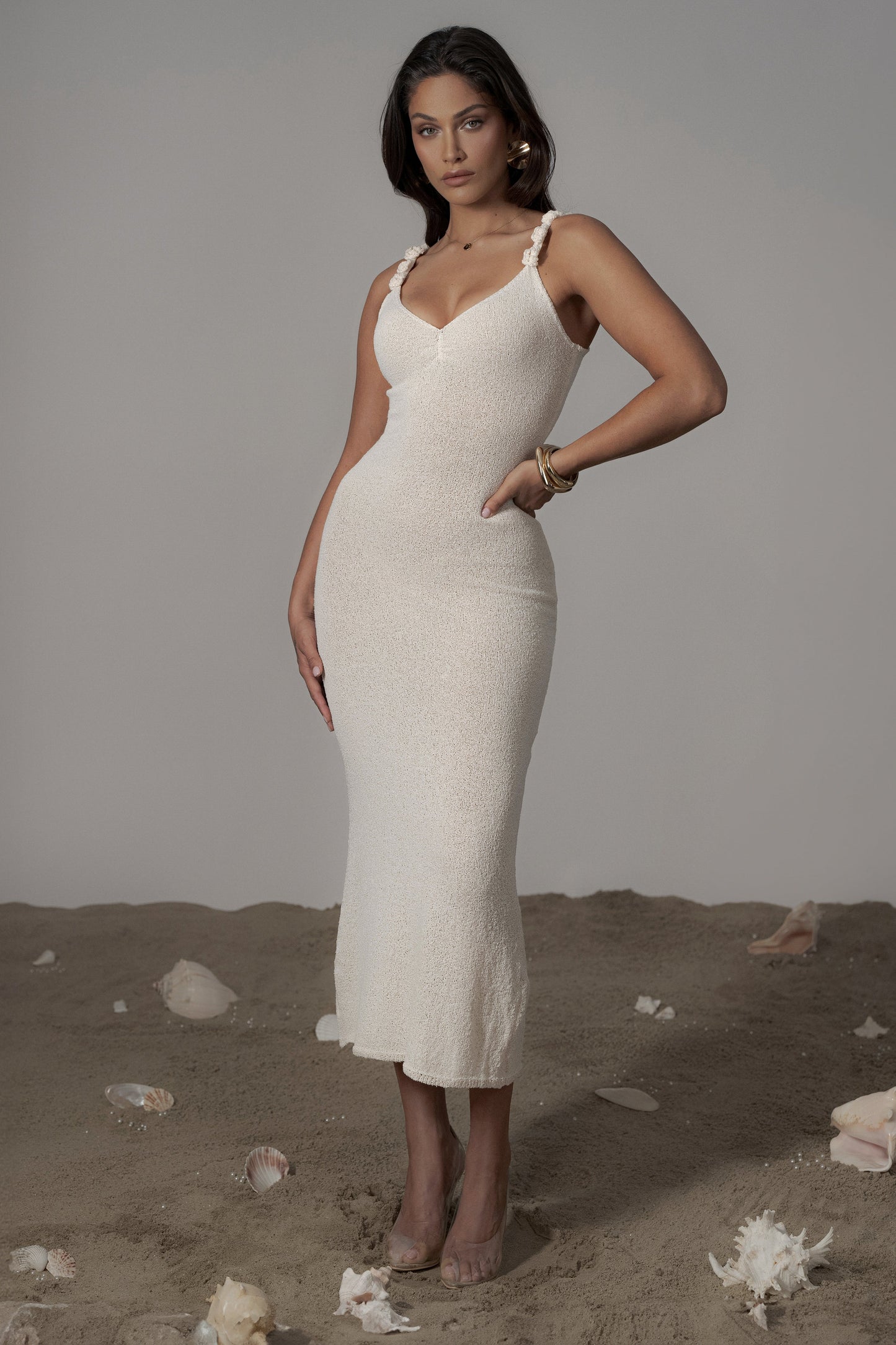Cream Margo Maxi Dress JLUXLABEL