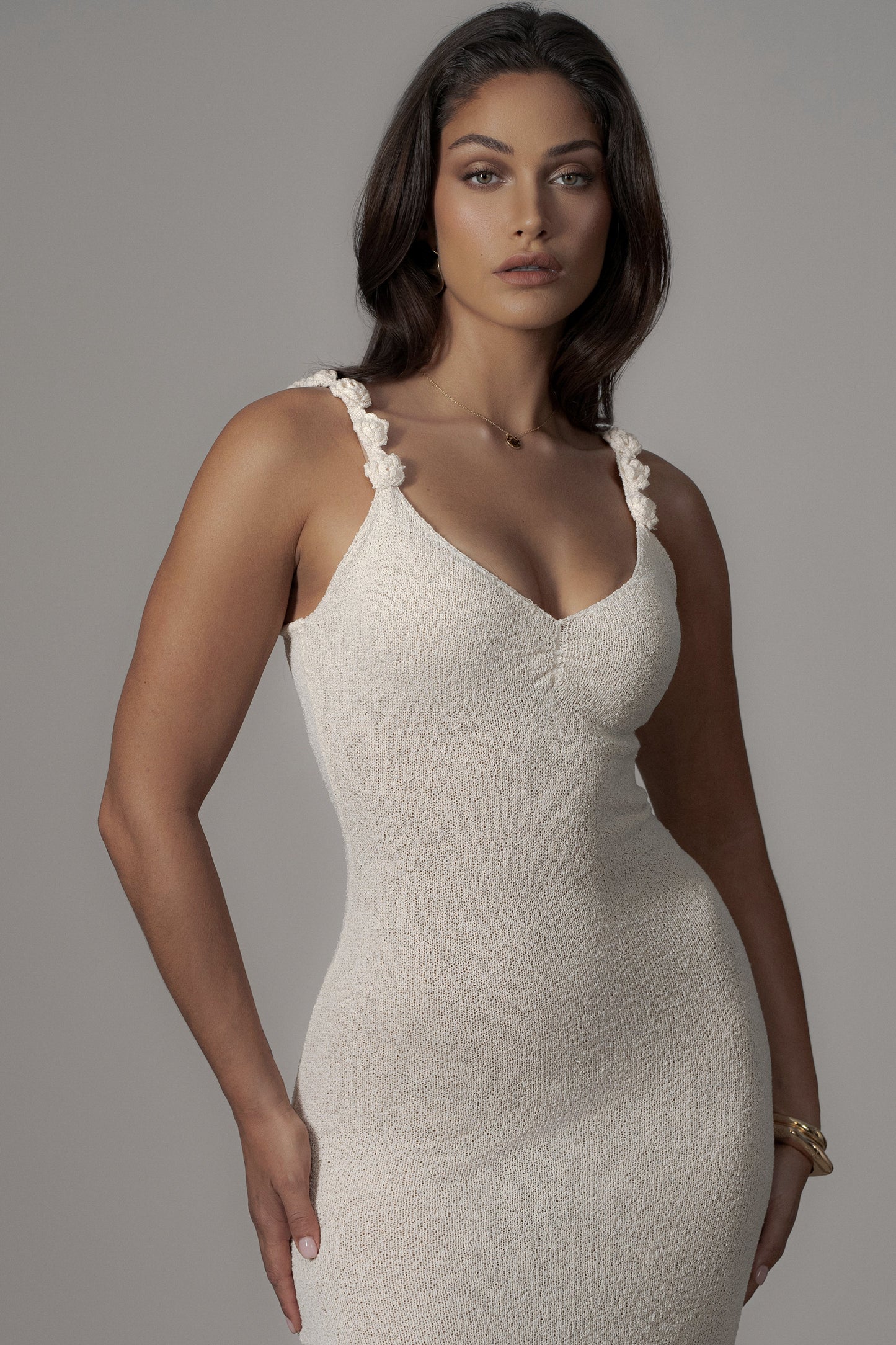 Cream Margo Maxi Dress JLUXLABEL