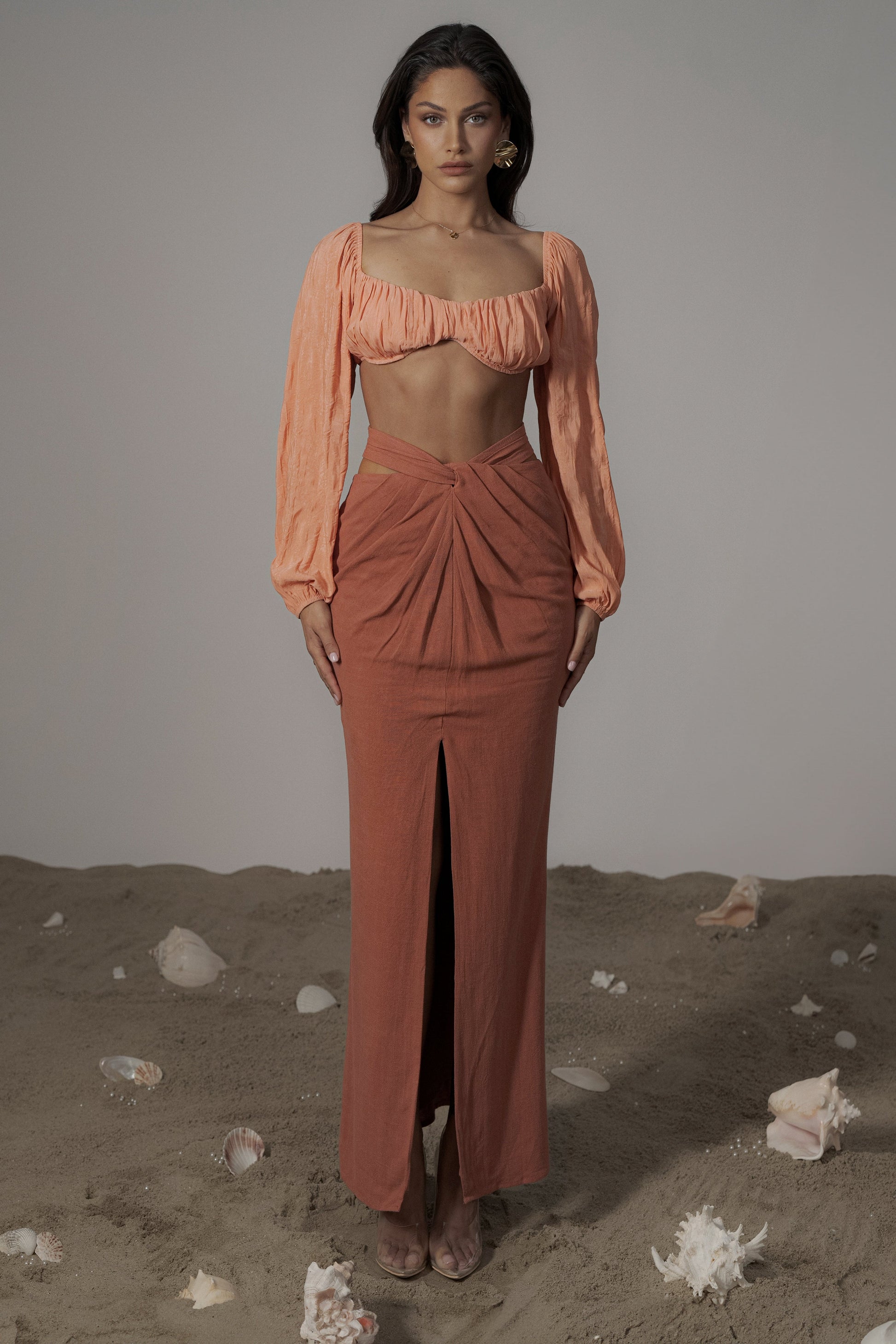 Coral Carey Long Sleeve Top JLUXLABEL
