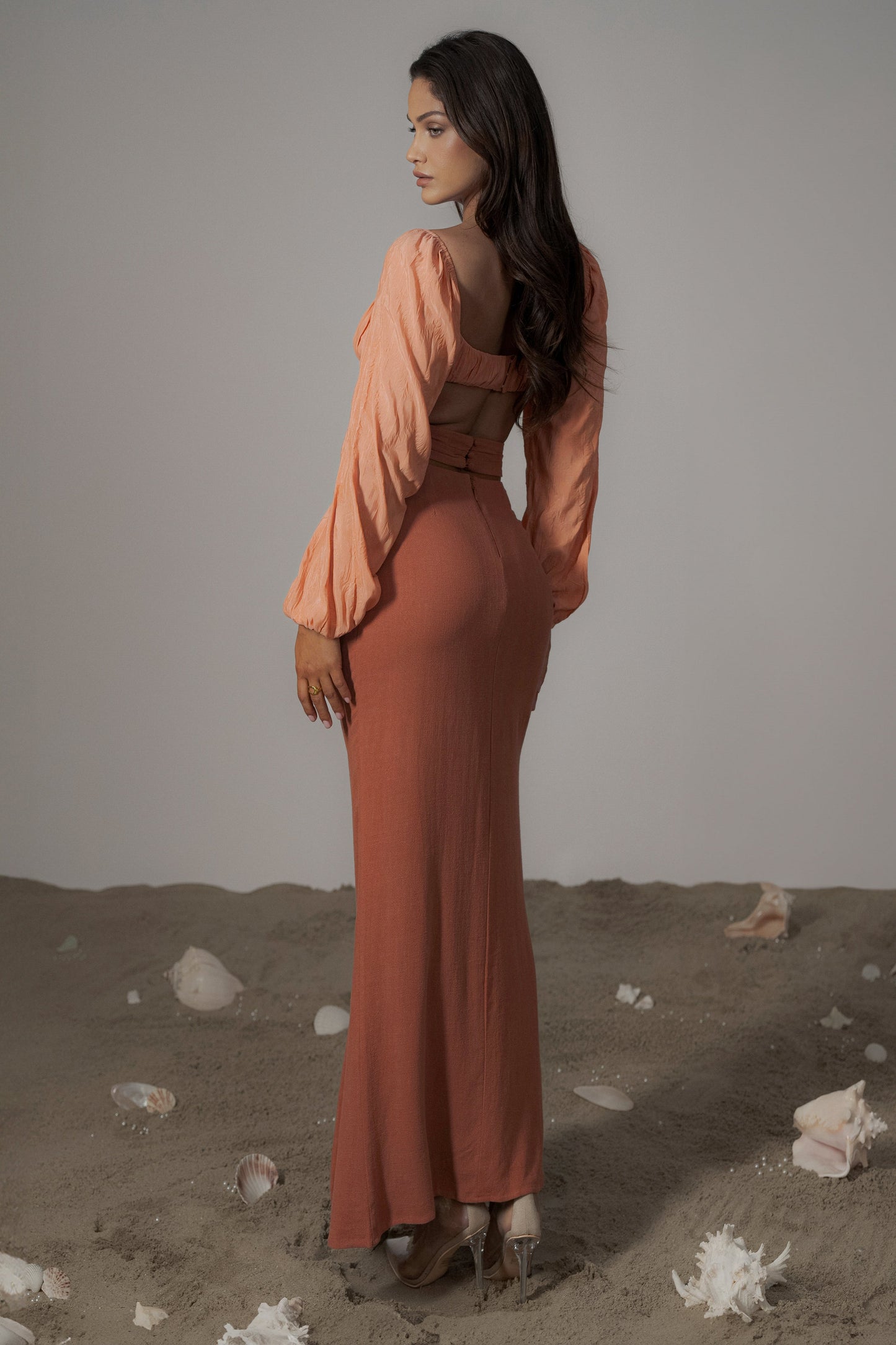 Terra Cotta Dreamland Linen Skirt JLUXLABEL