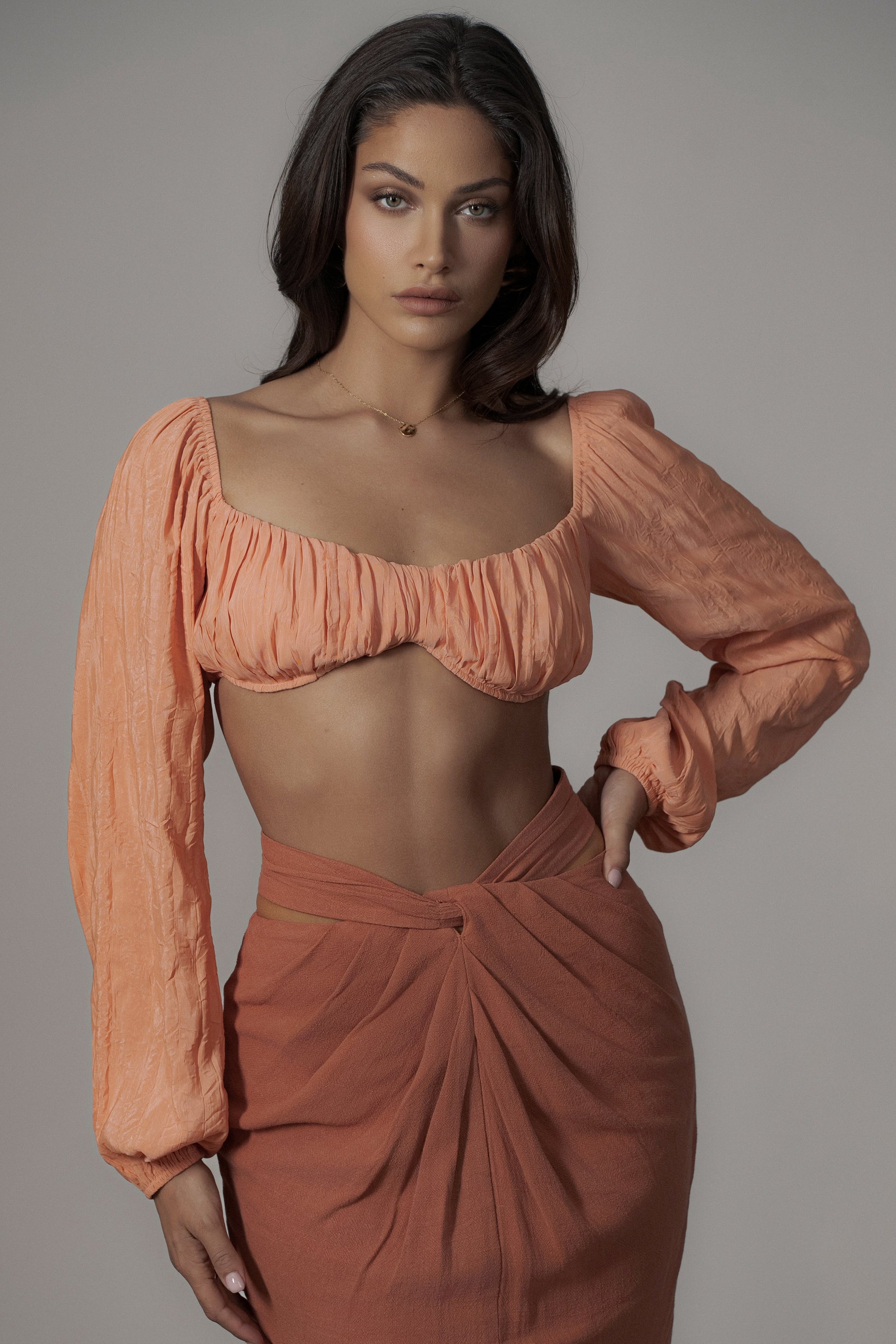 Coral Carey Long Sleeve Top JLUXLABEL