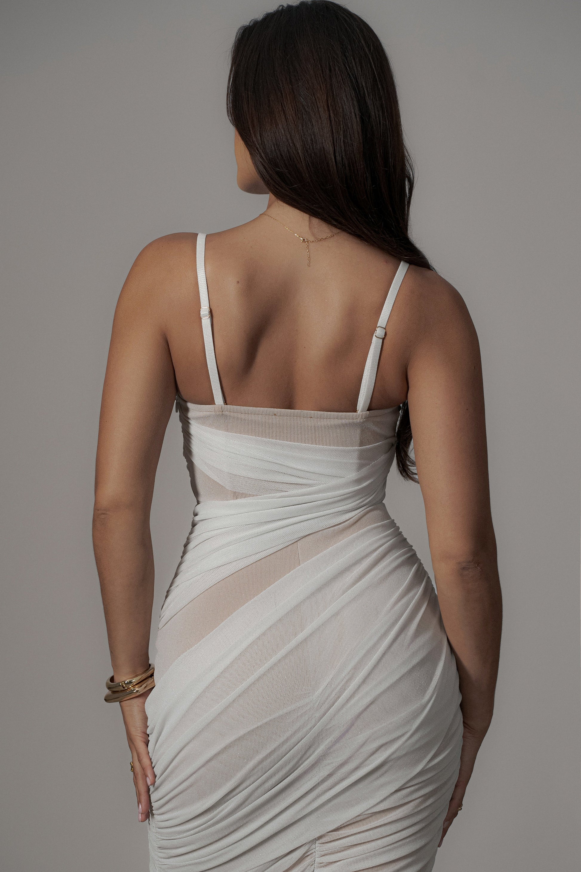 Ivory Catalina Lurex Knit Maxi Dress JLUXLABEL