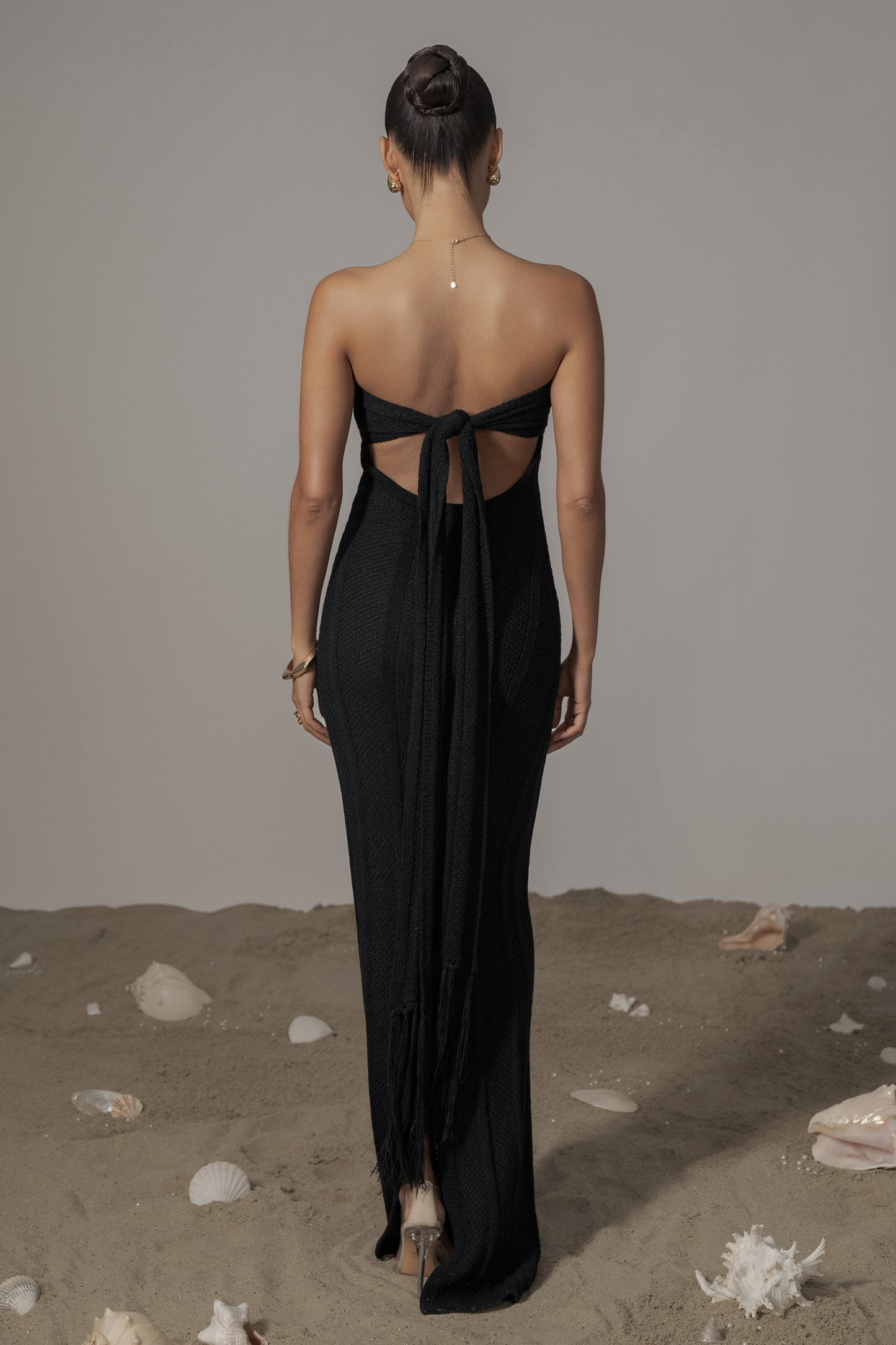 Black Blanca Strapless Maxi Dress JLUXLABEL