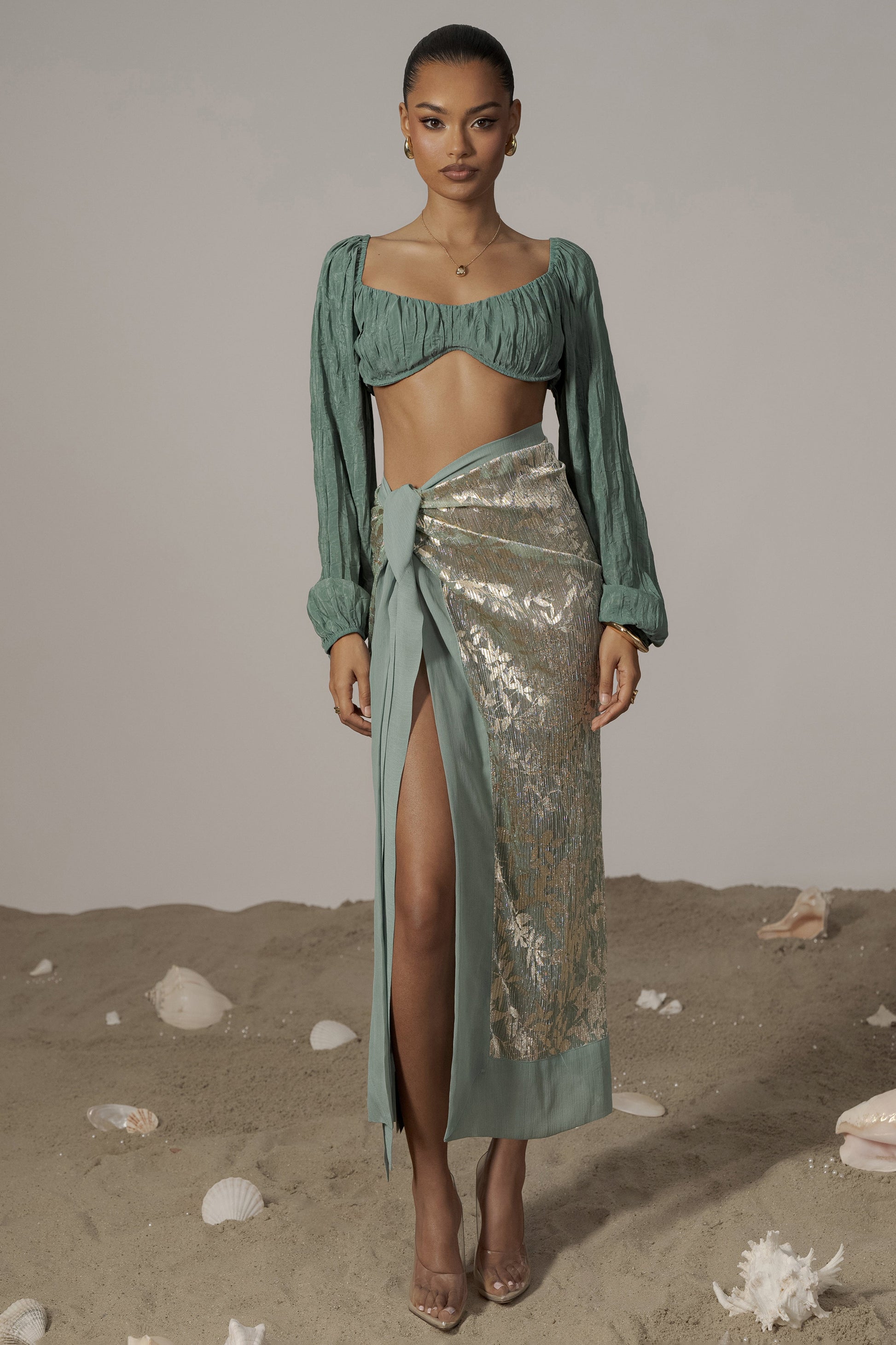 Teal Carey Long Sleeve Top JLUXLABEL