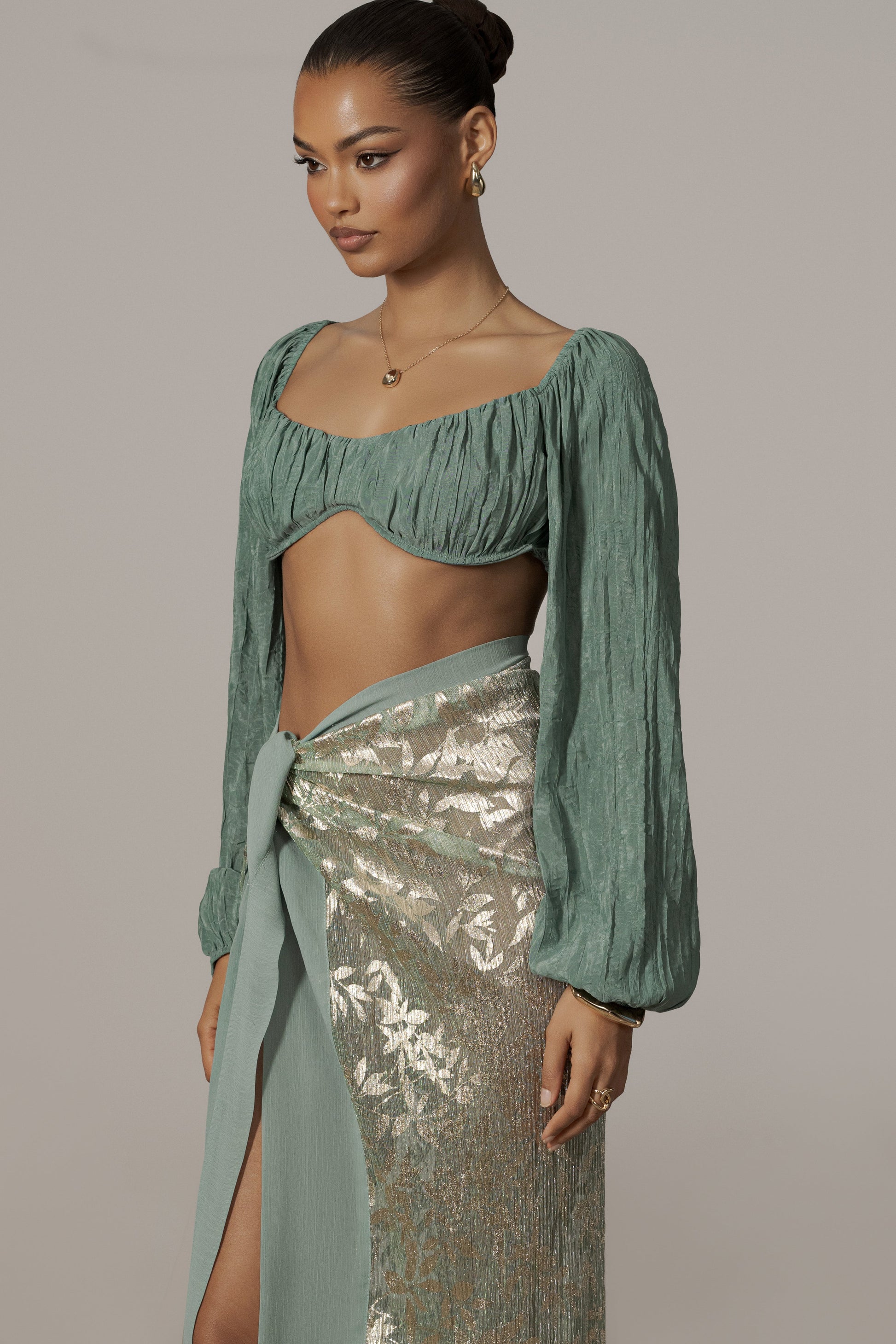 Teal Carey Long Sleeve Top JLUXLABEL