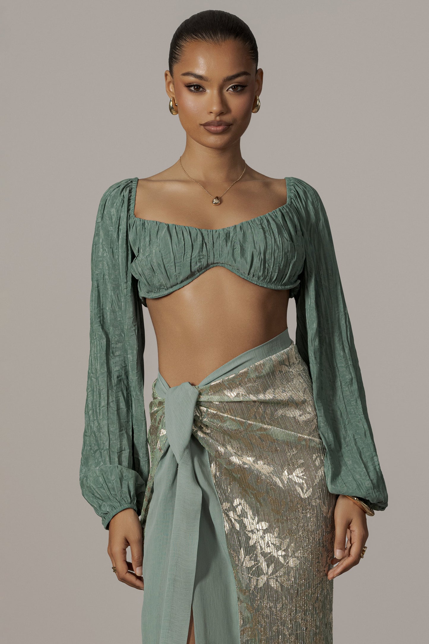 Teal Carey Long Sleeve Top JLUXLABEL