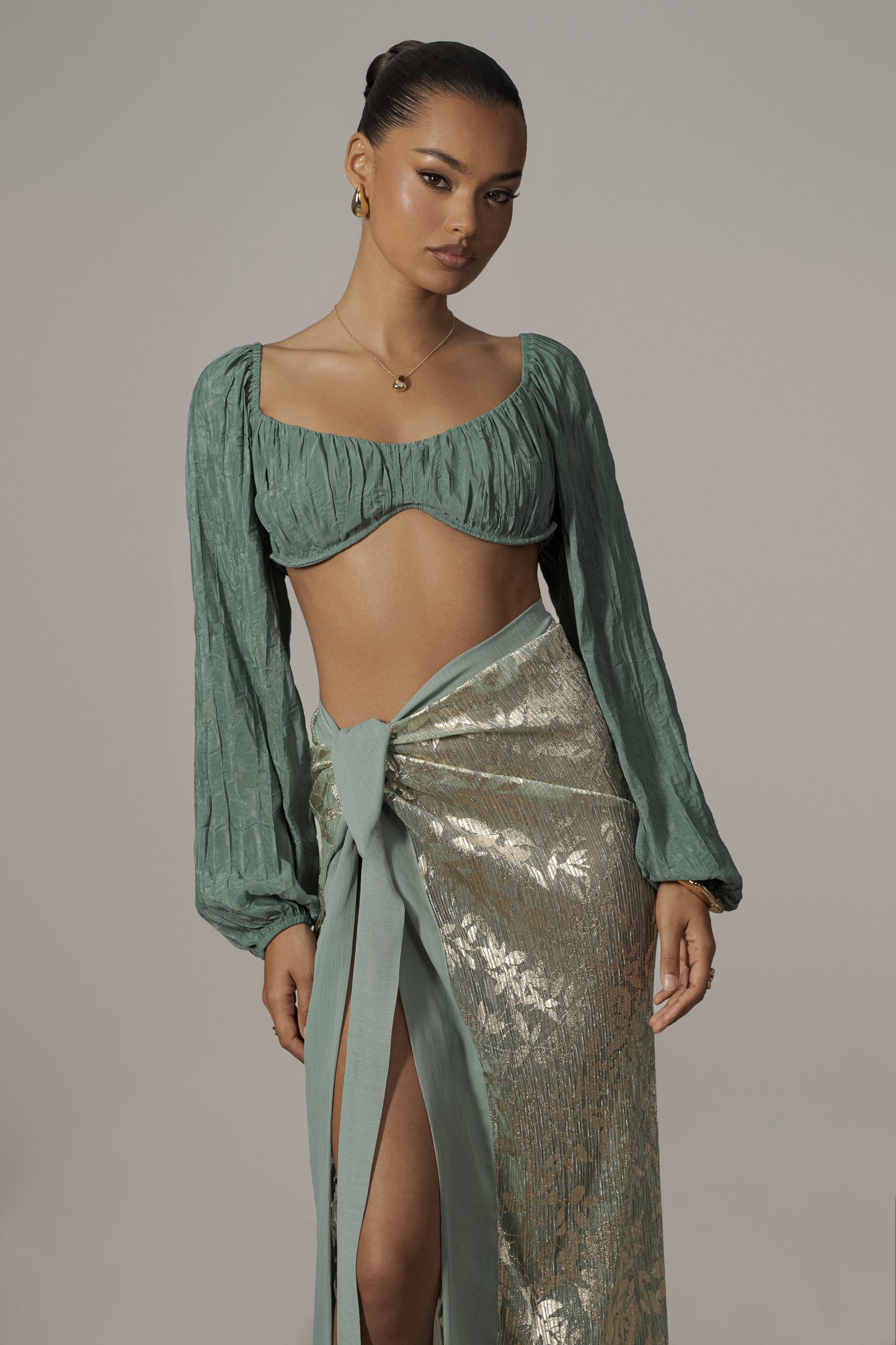 Teal Carey Long Sleeve Top JLUXLABEL