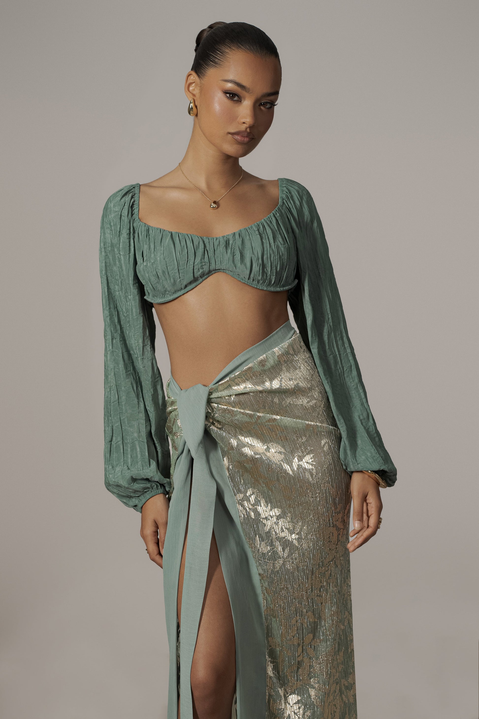 Teal Carey Long Sleeve Top JLUXLABEL
