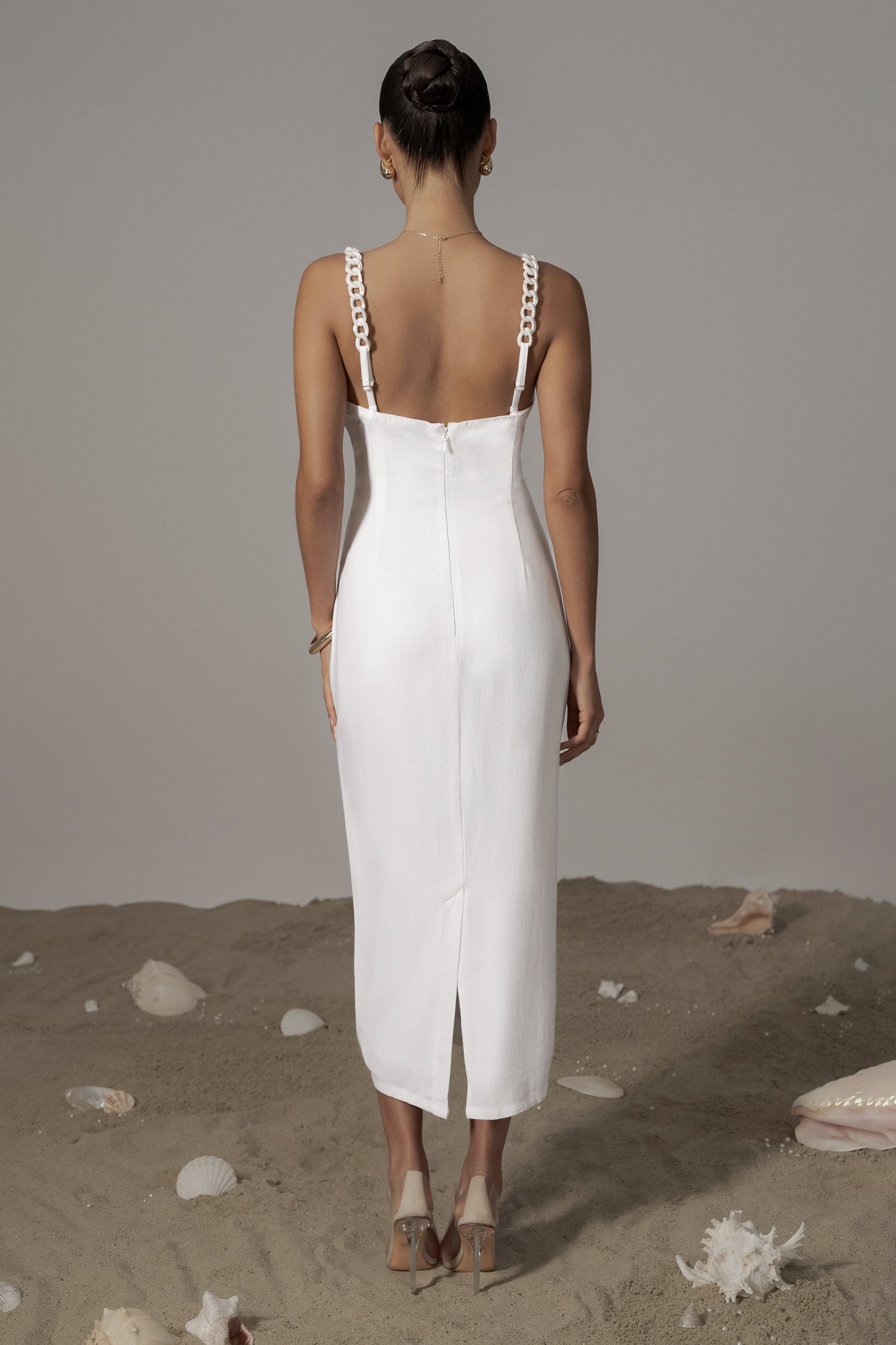 Ivory Secret Hideout Linen Dress JLUXLABEL