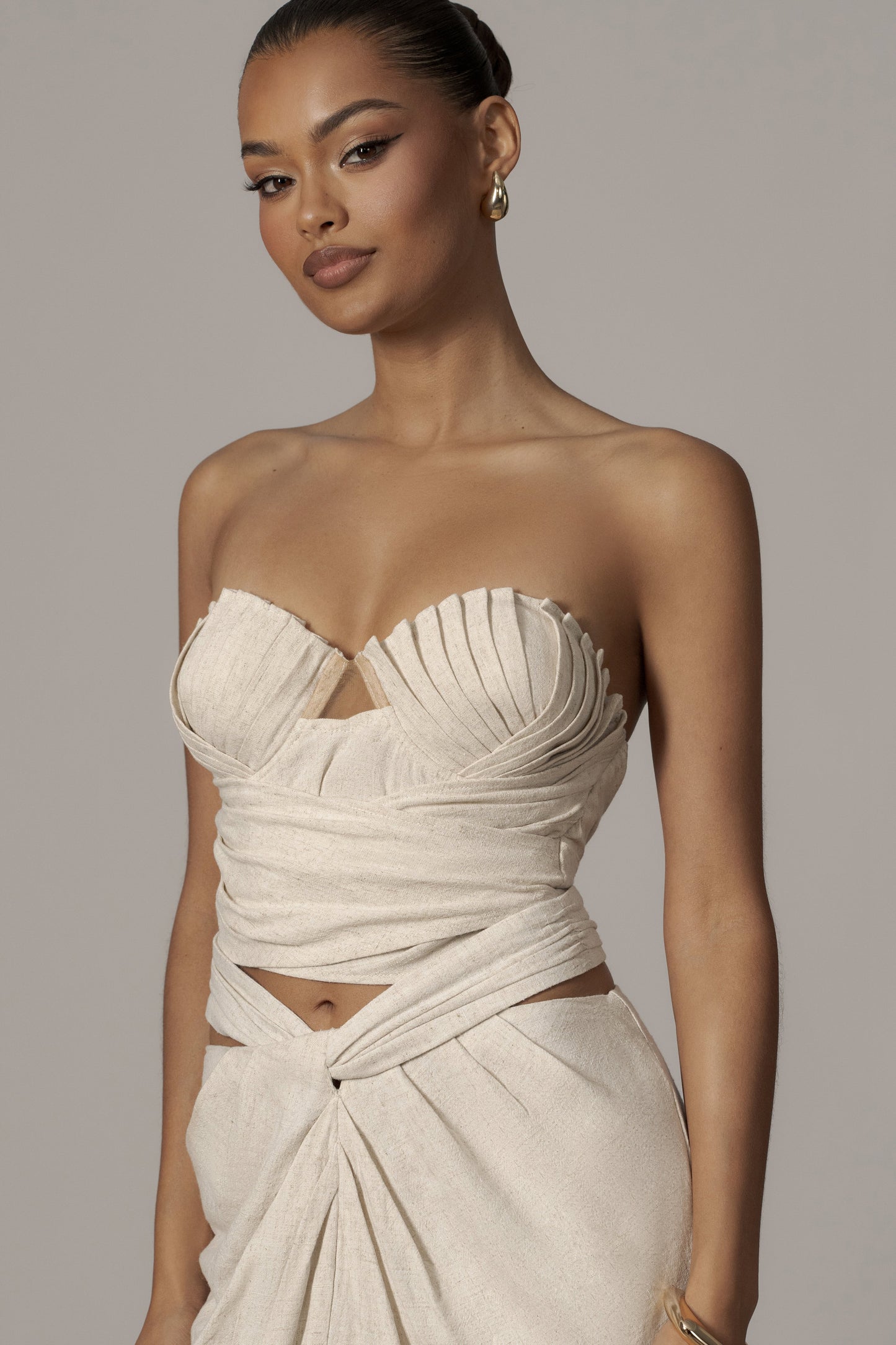 Natural Arielle Bustier Top JLUXLABEL