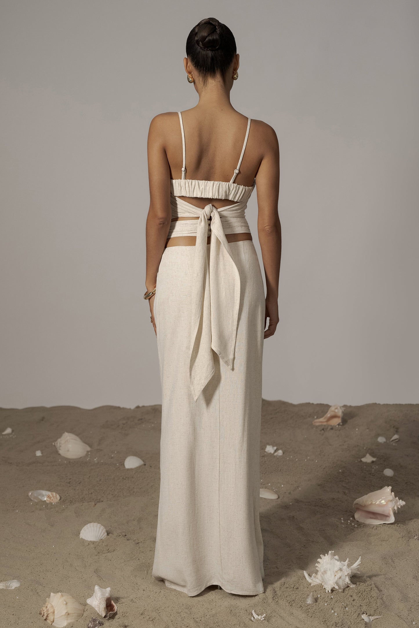 Natural Dreamland Linen Skirt JLUXLABEL