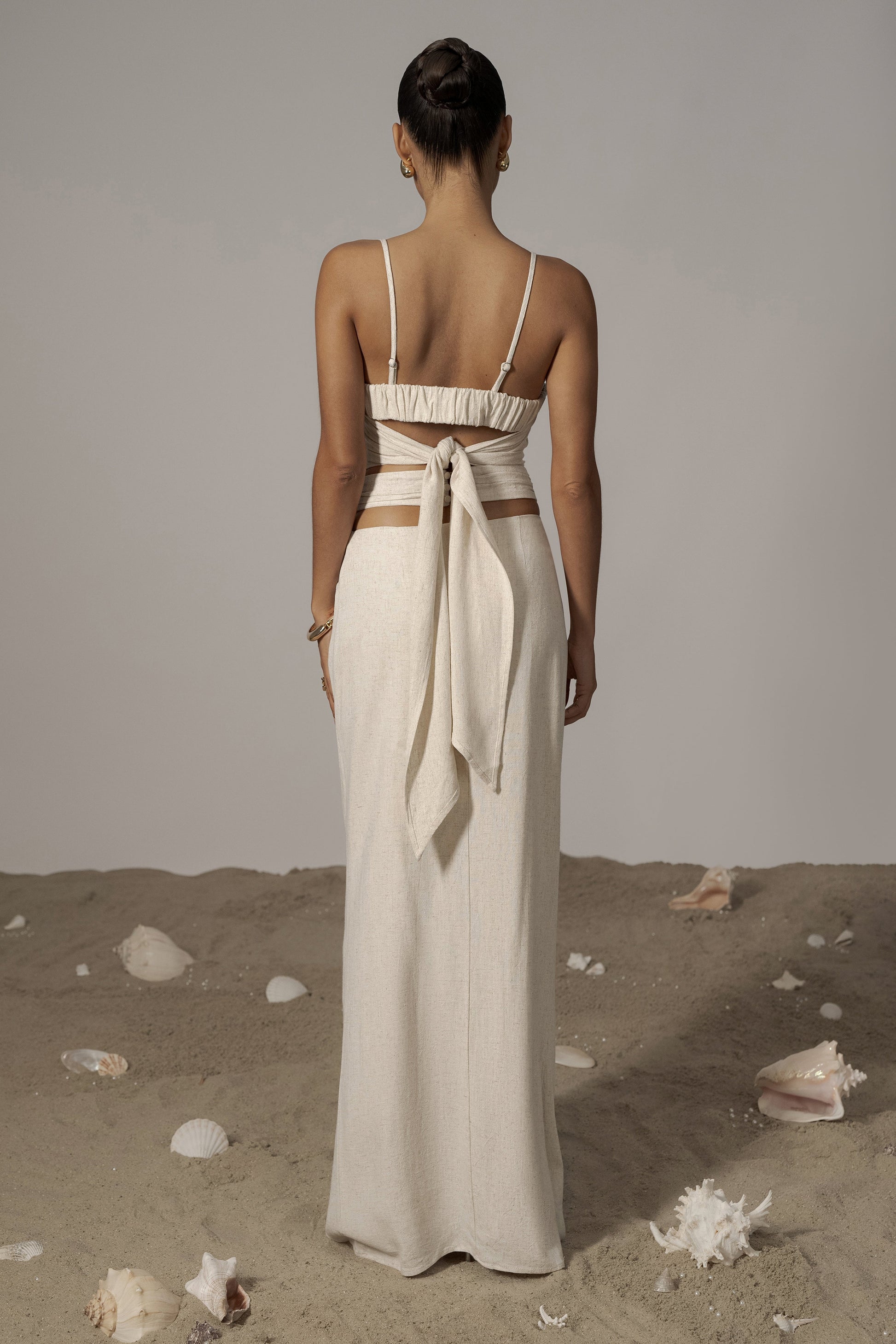 Natural Dreamland Linen Skirt JLUXLABEL