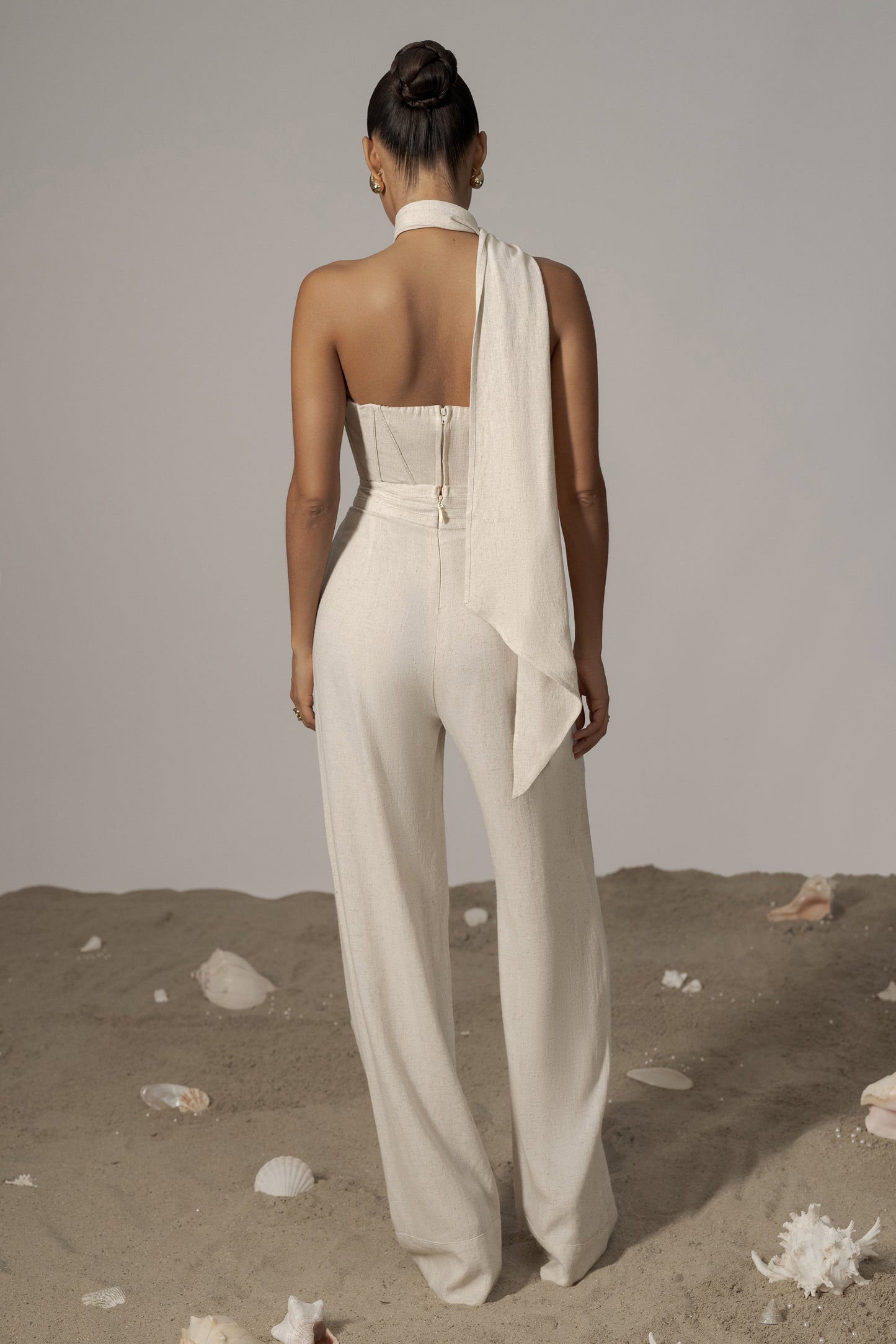 Natural Coastal Bliss Linen Bustier JLUXLABEL