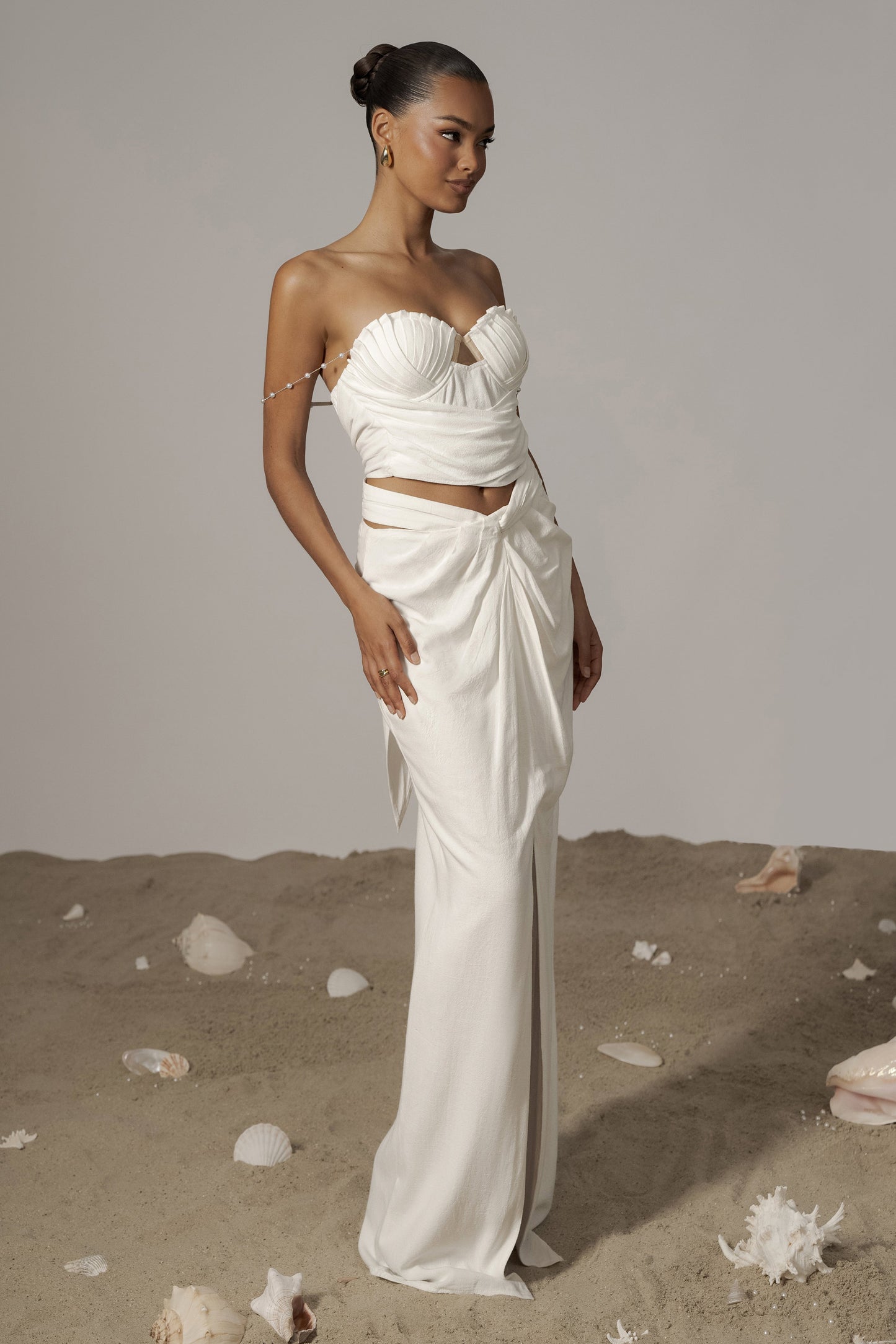 Ivory Dreamland Linen Skirt JLUXLABEL