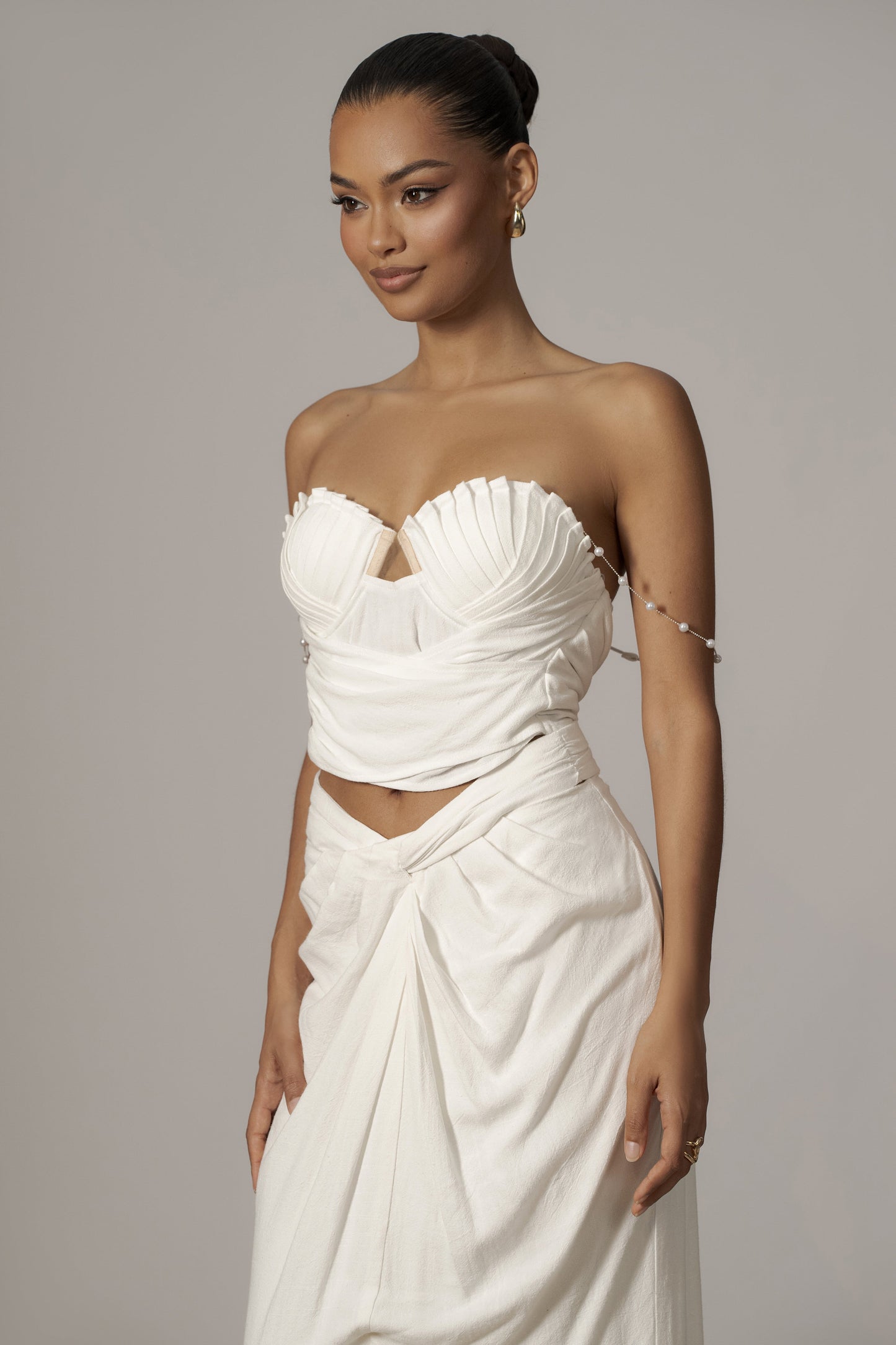 Ivory Dreamland Linen Skirt JLUXLABEL